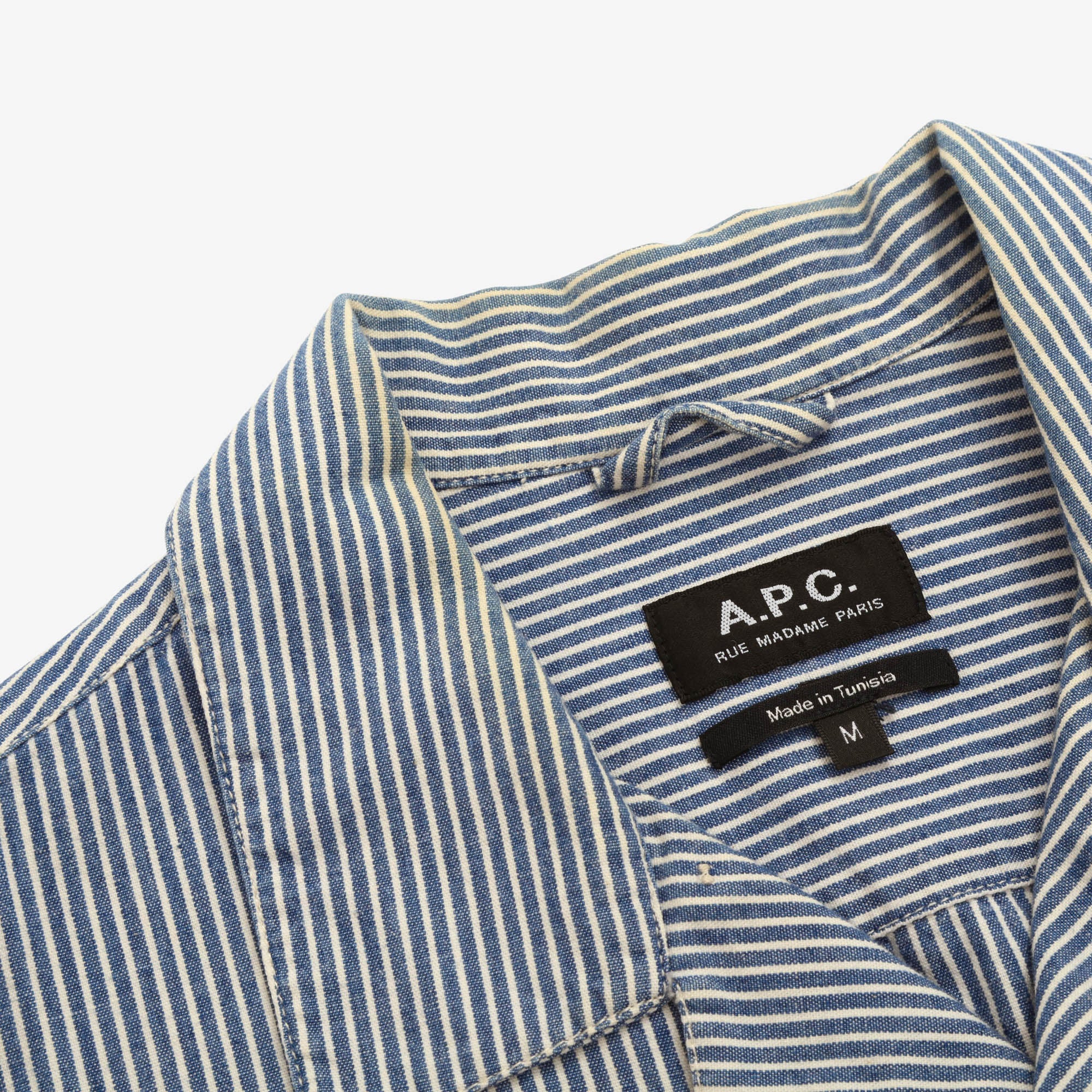Stripe Open Collar Shirt