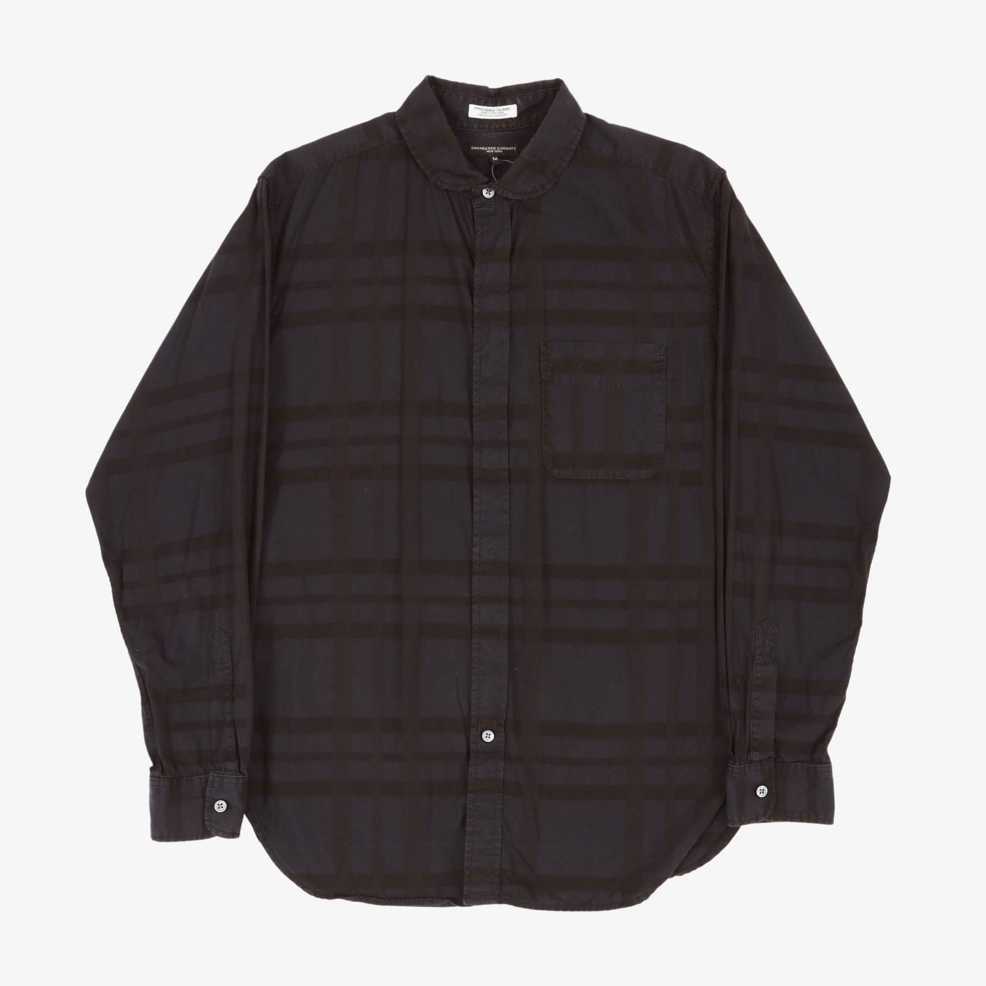 Round Collar Plaid Shirt
