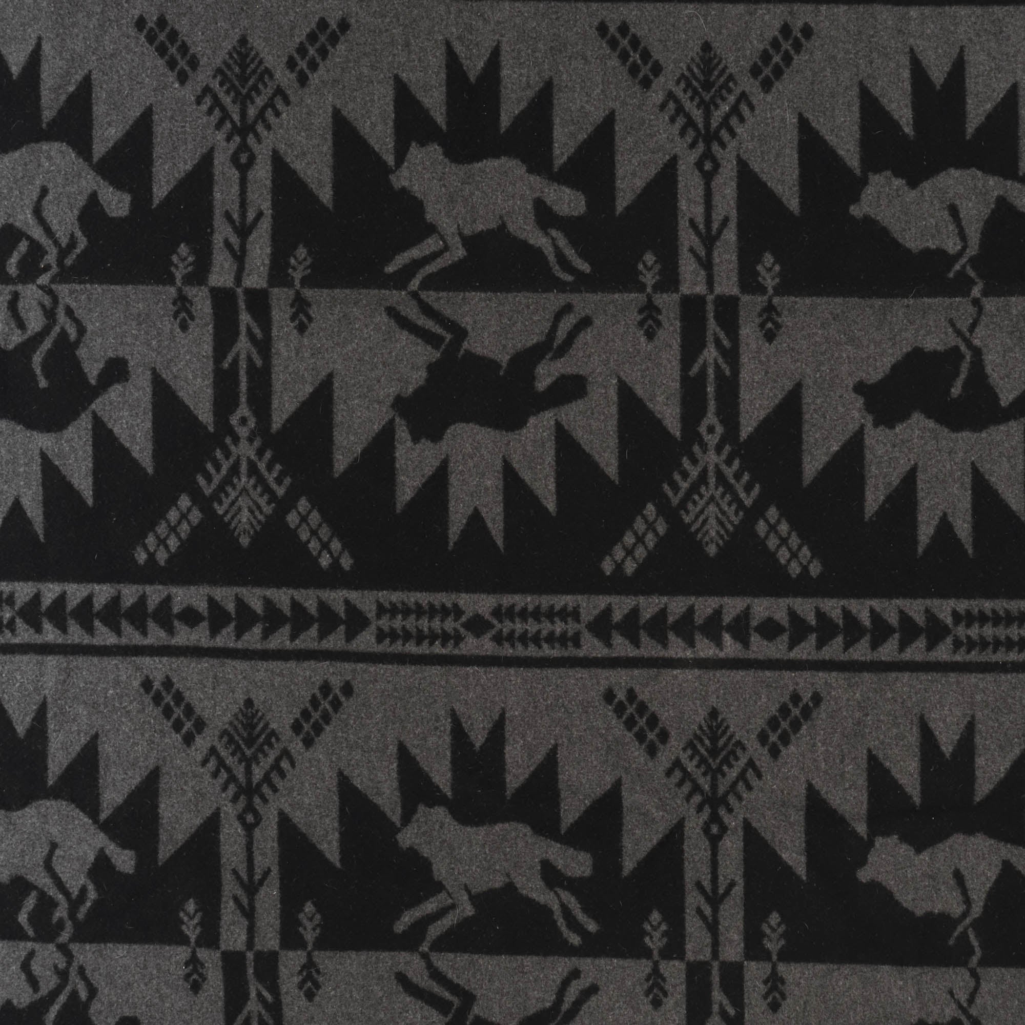 Running Wolf Wool Throw Blanket