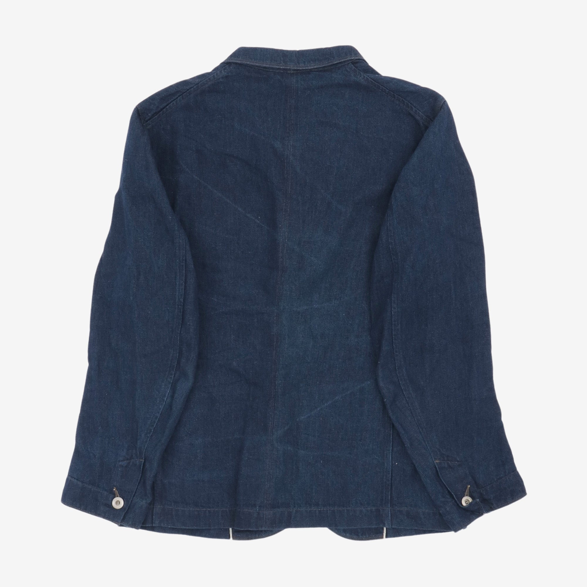 Peak Lapel Denim Lounge Jacket