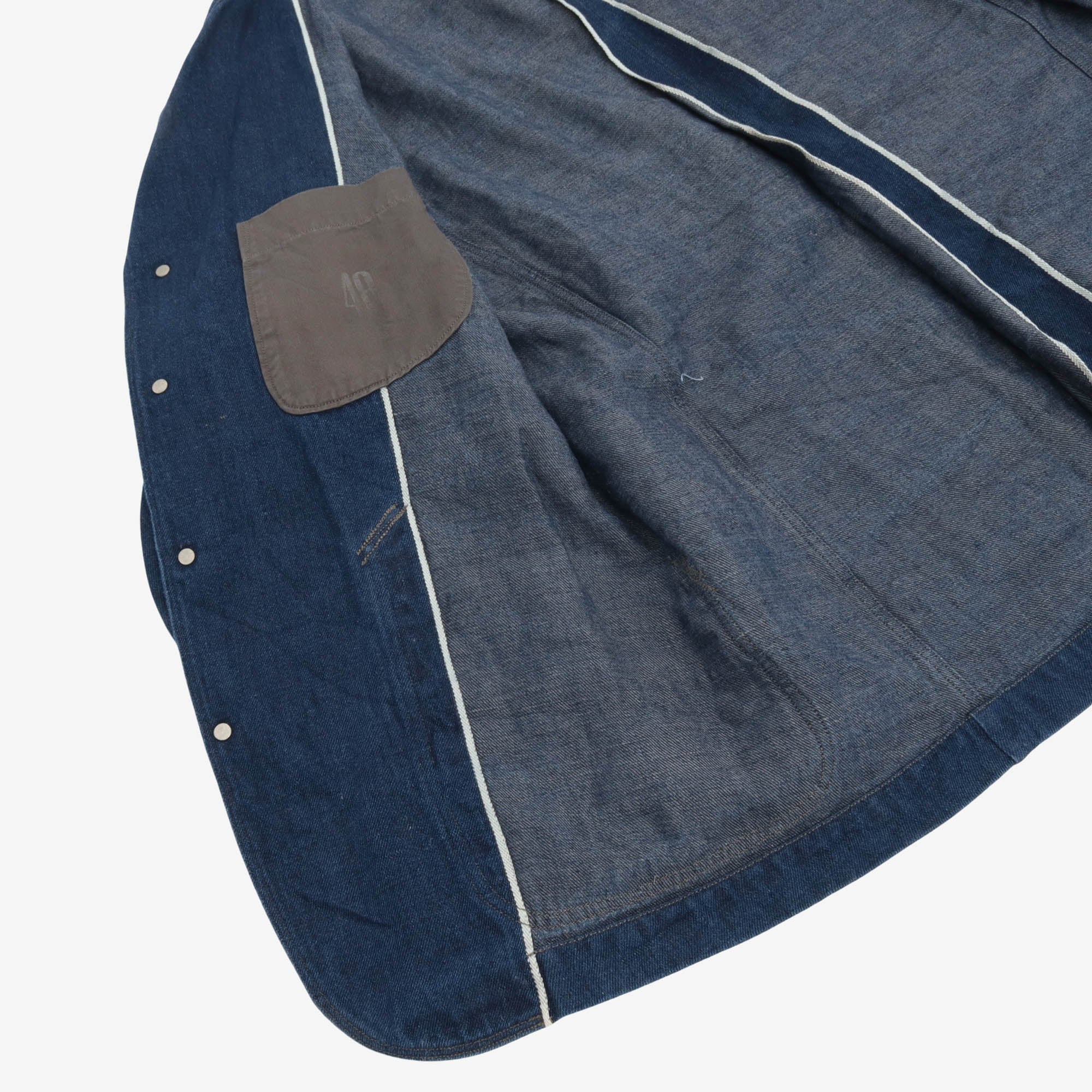 Peak Lapel Denim Lounge Jacket