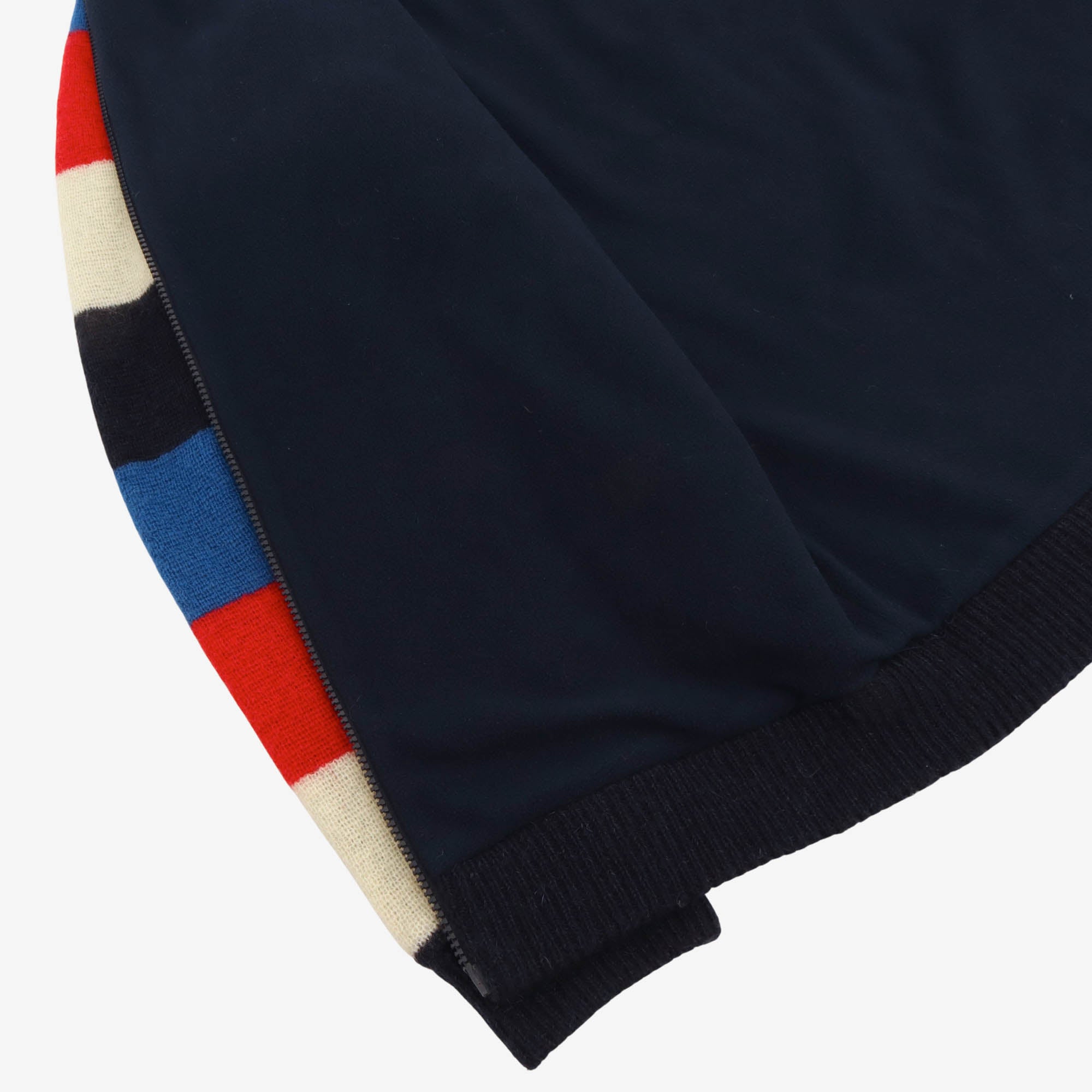 Striped Knit Full Zip Sweater