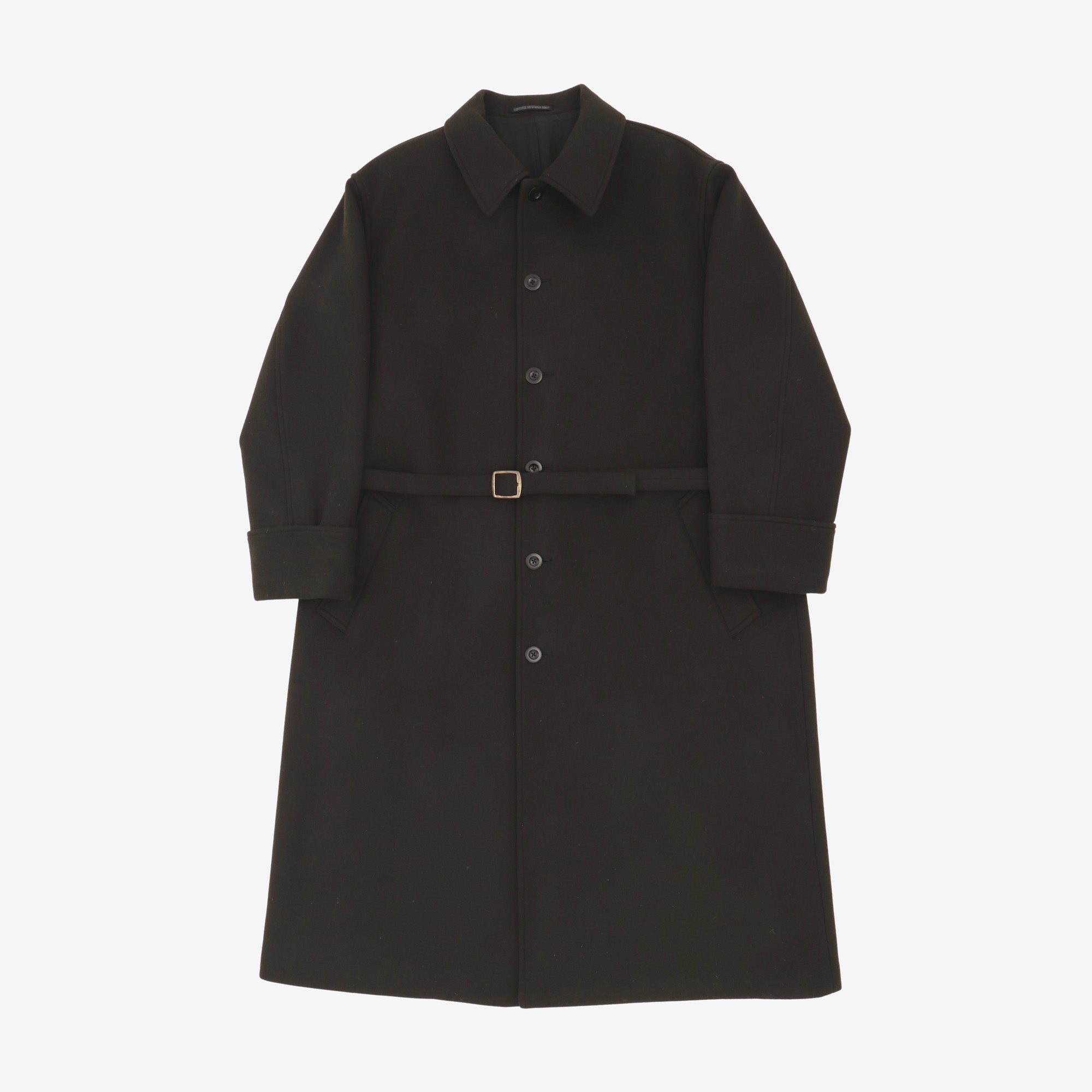 Pour Homme Belt Wool Overcoat