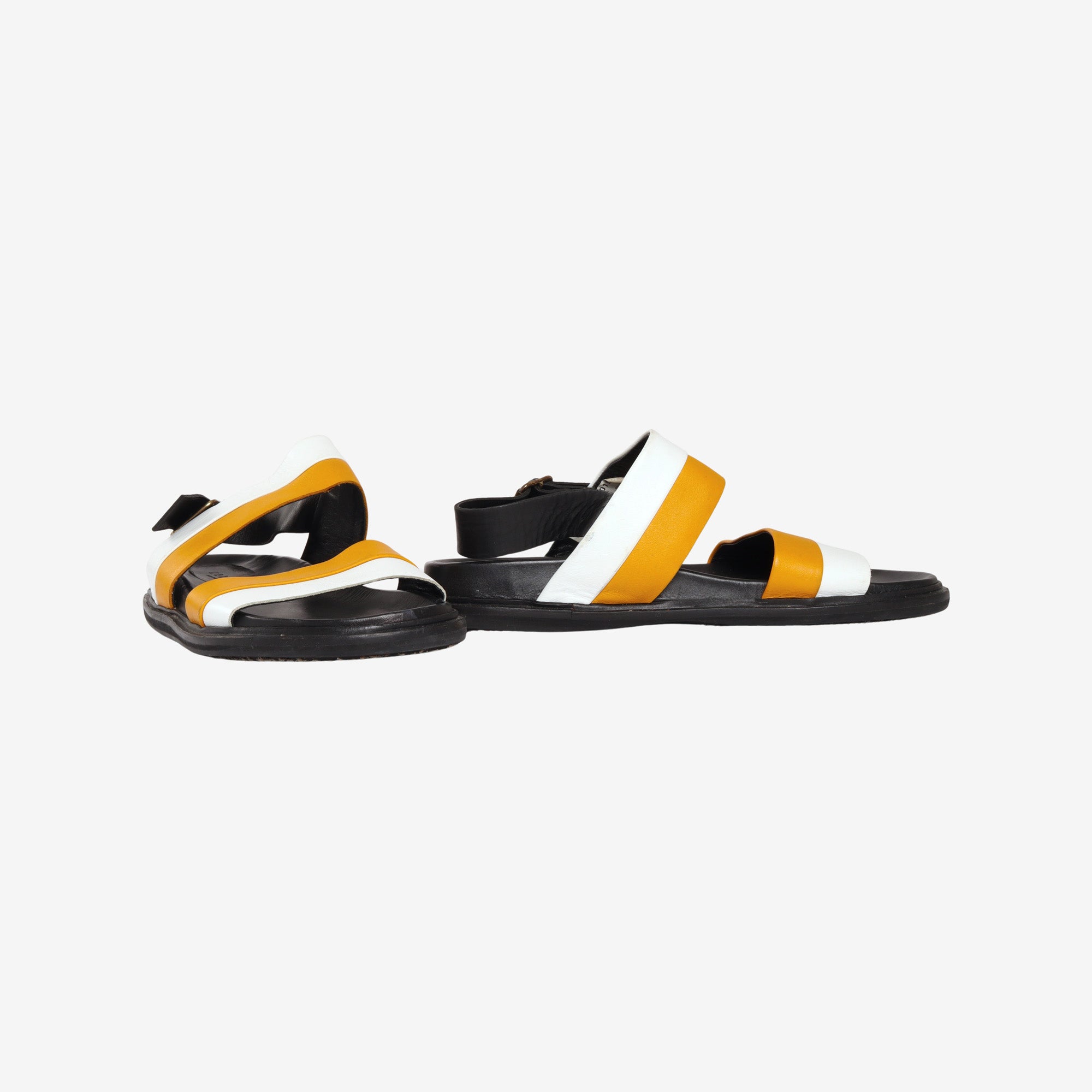 Color Block Leather Sandals