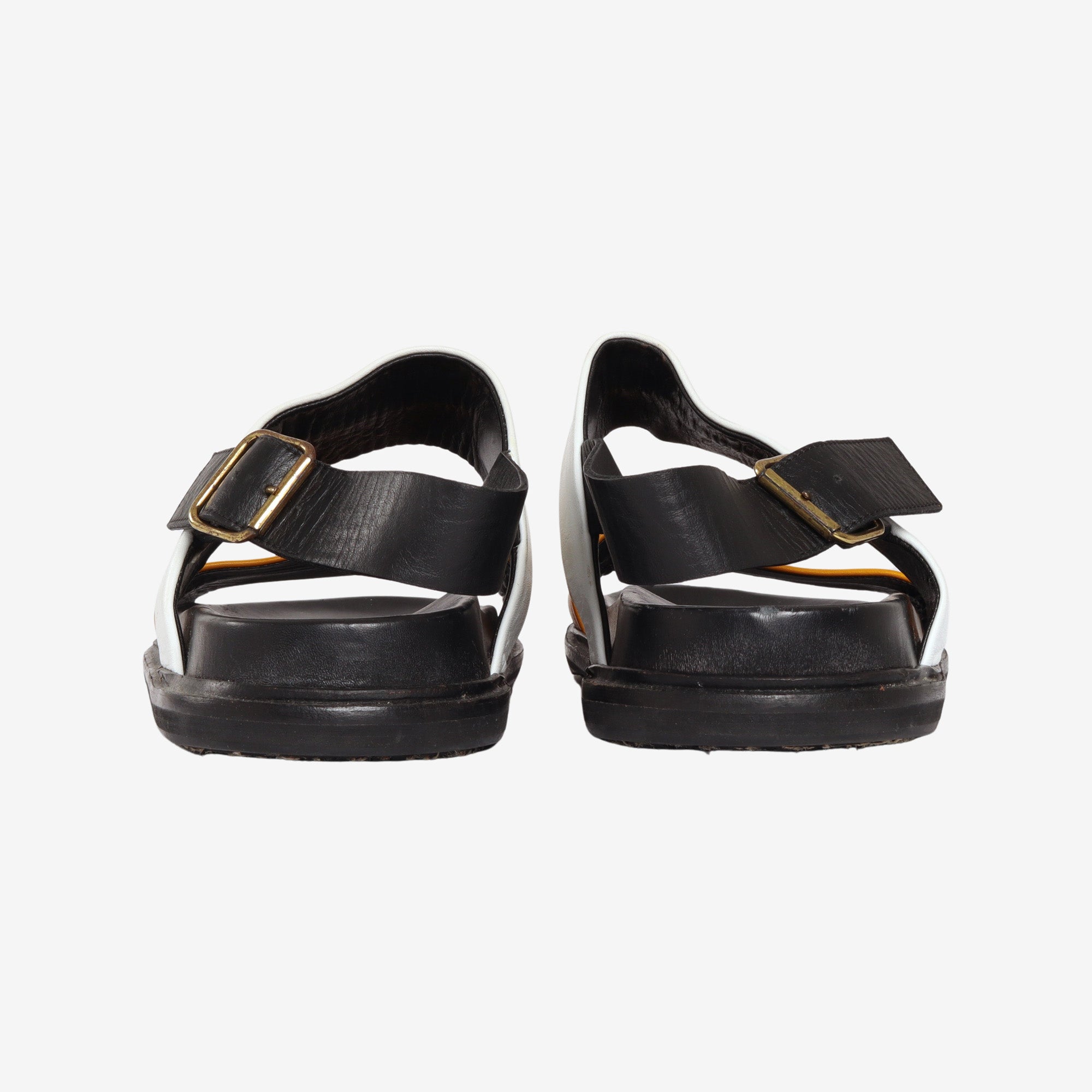 Color Block Leather Sandals