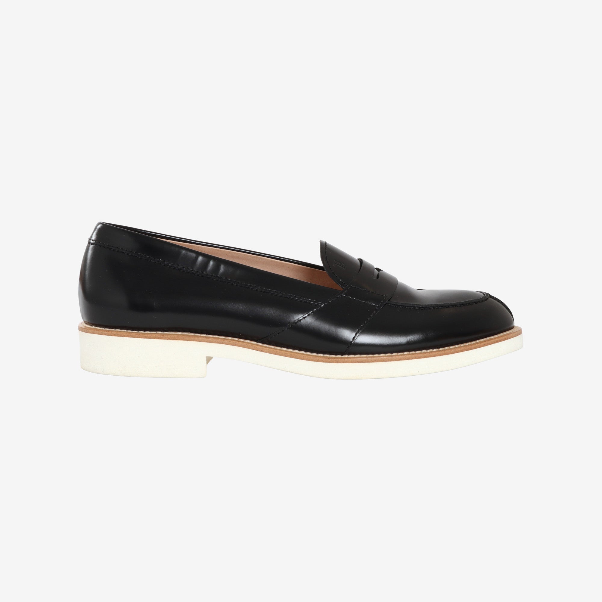 Semi Gloss Leather Penny Loafers