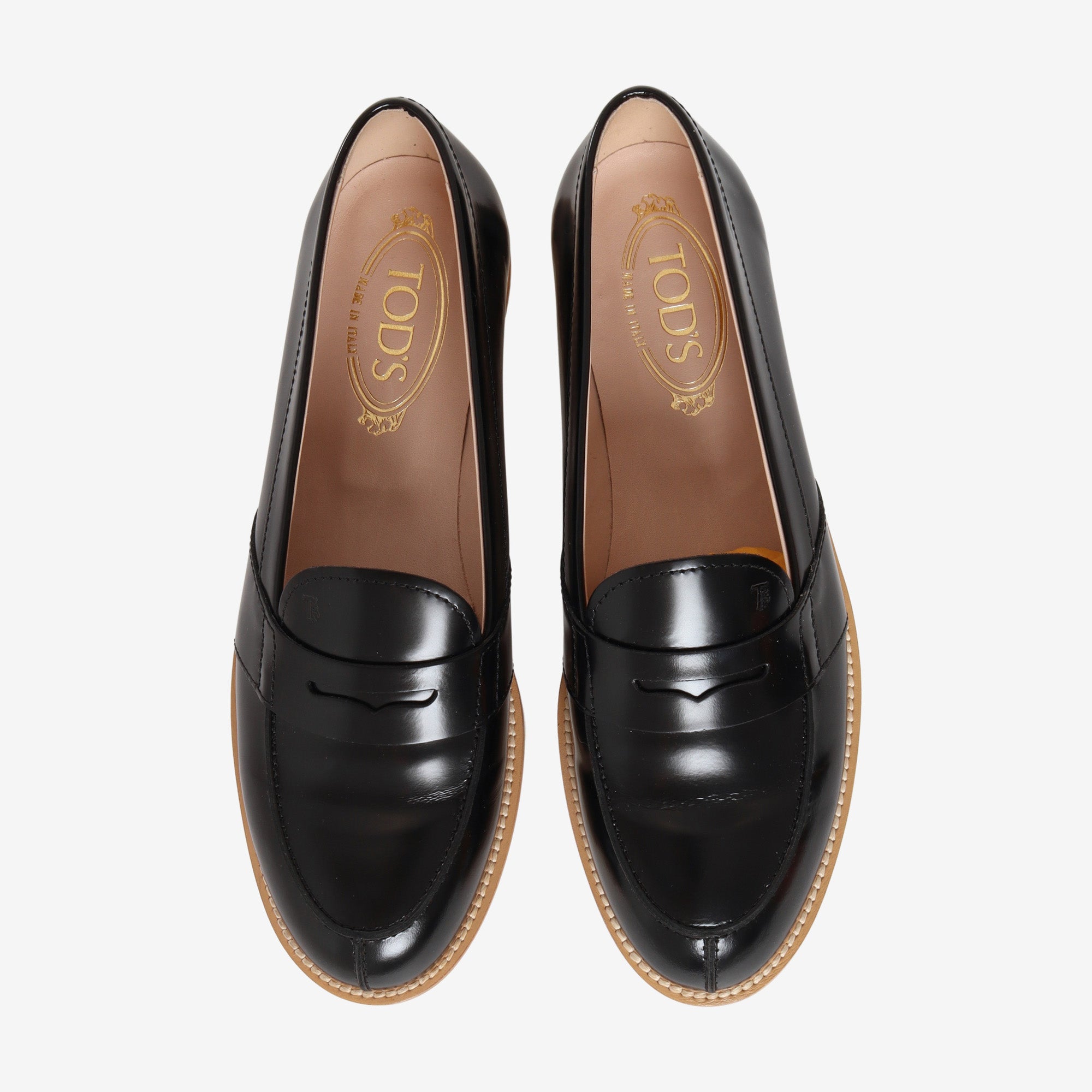 Semi Gloss Leather Penny Loafers