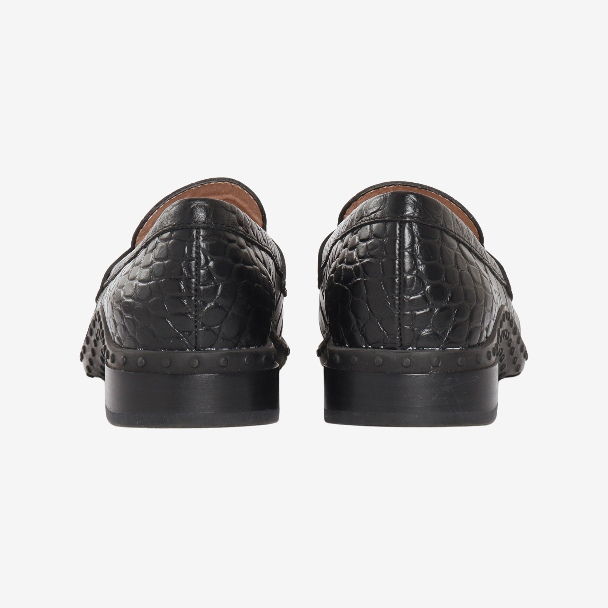 Womens Croc Effect Loafers