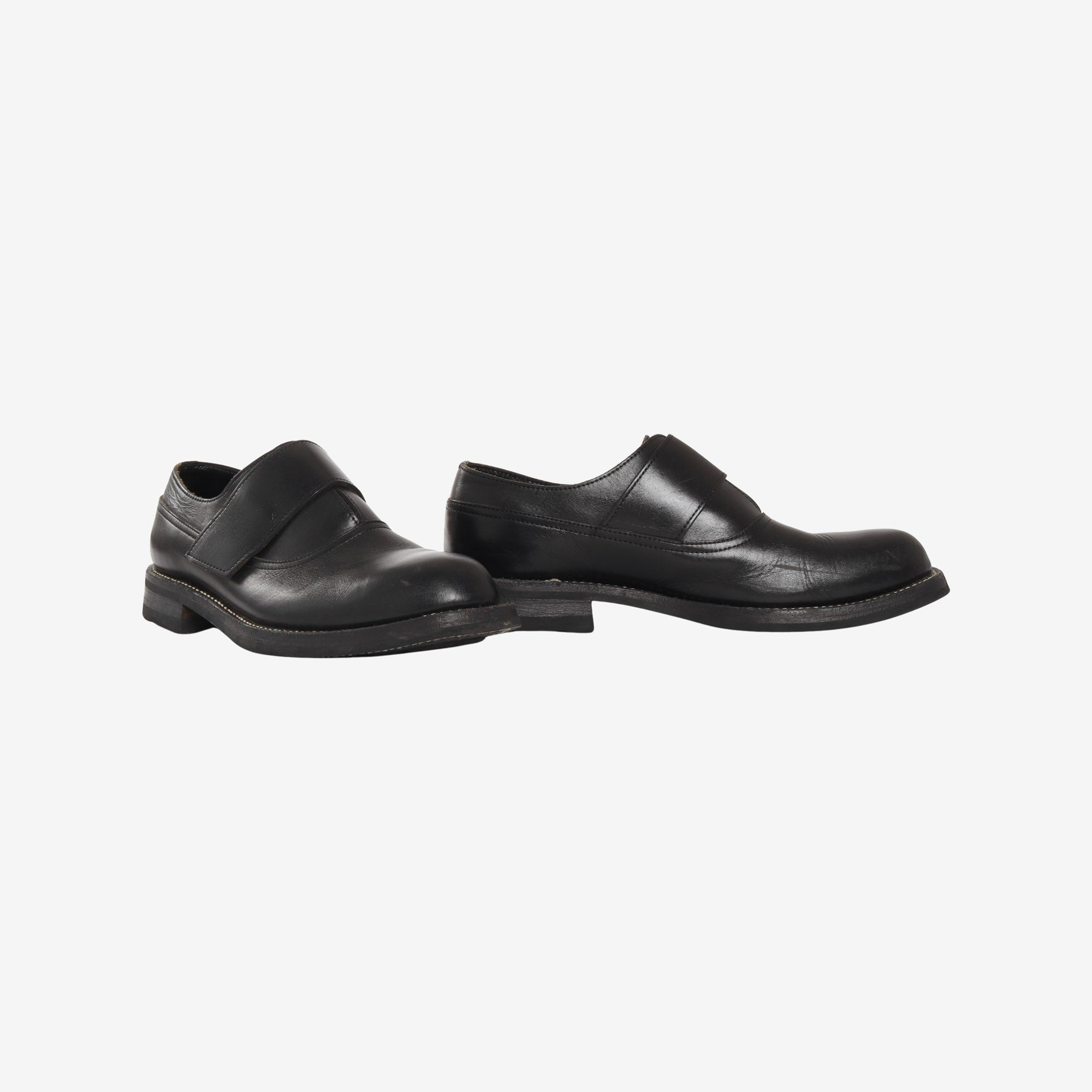 Belted Leather Slip On Shoes