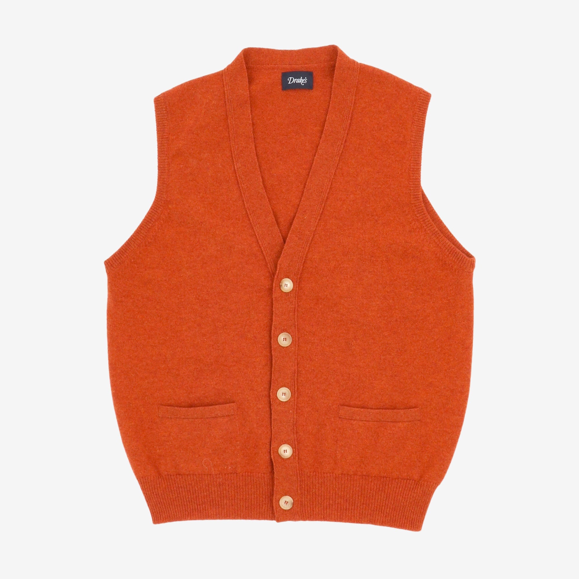 Lambswool Sleeveless Cardigan