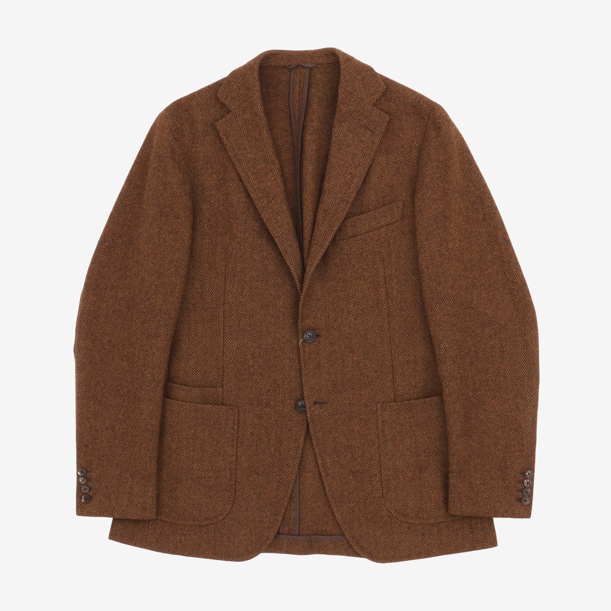 Herringbone Wool Tweed Blazer