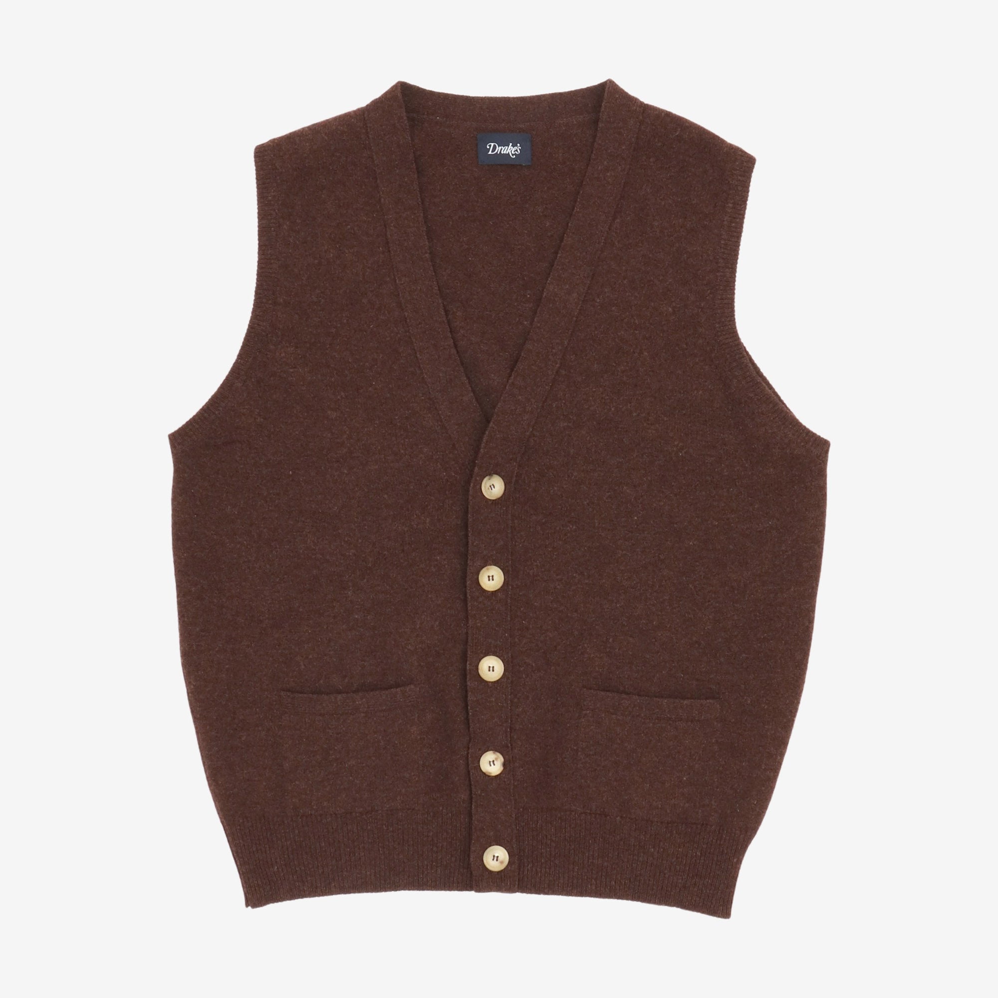 Lambswool Sleeveless Cardigan