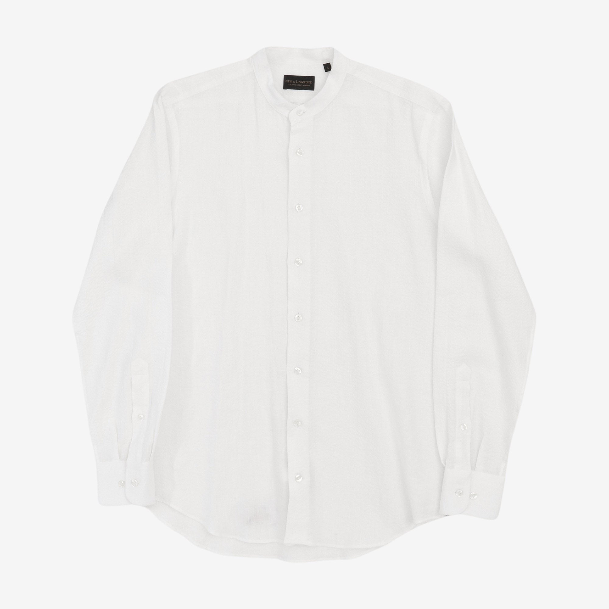 Band Collar Linen Shirt
