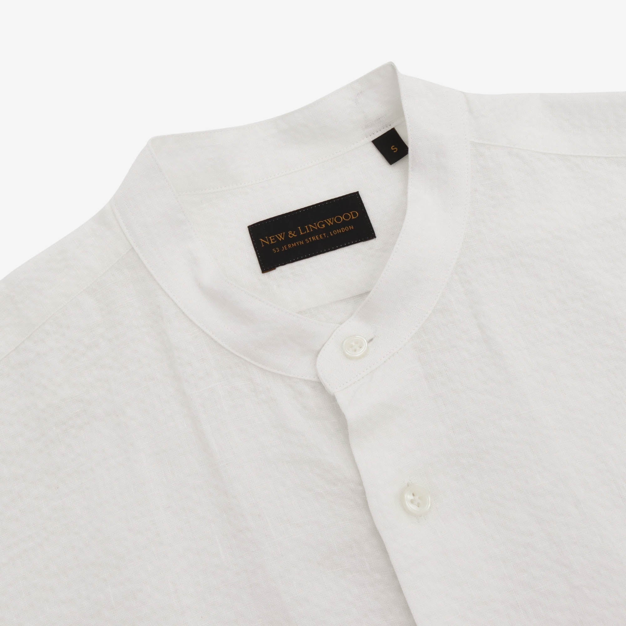 Band Collar Linen Shirt