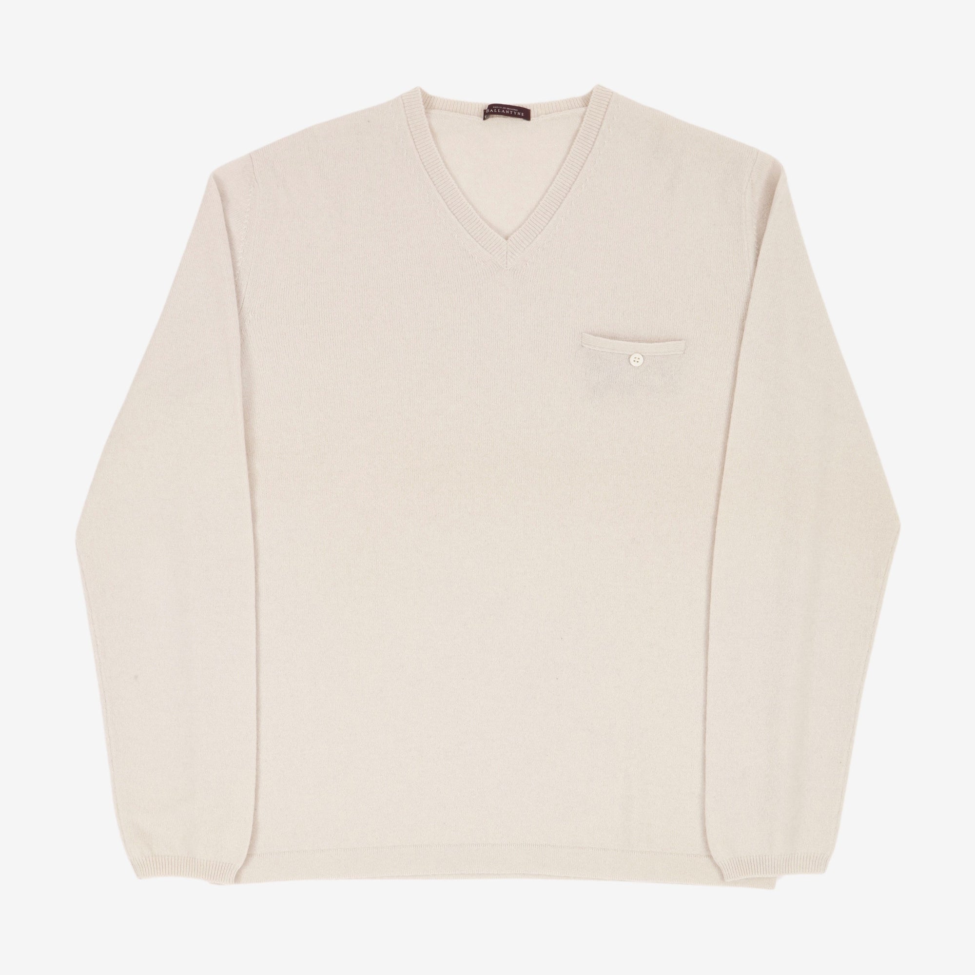 Cashmere V Neck Pocket Sweater