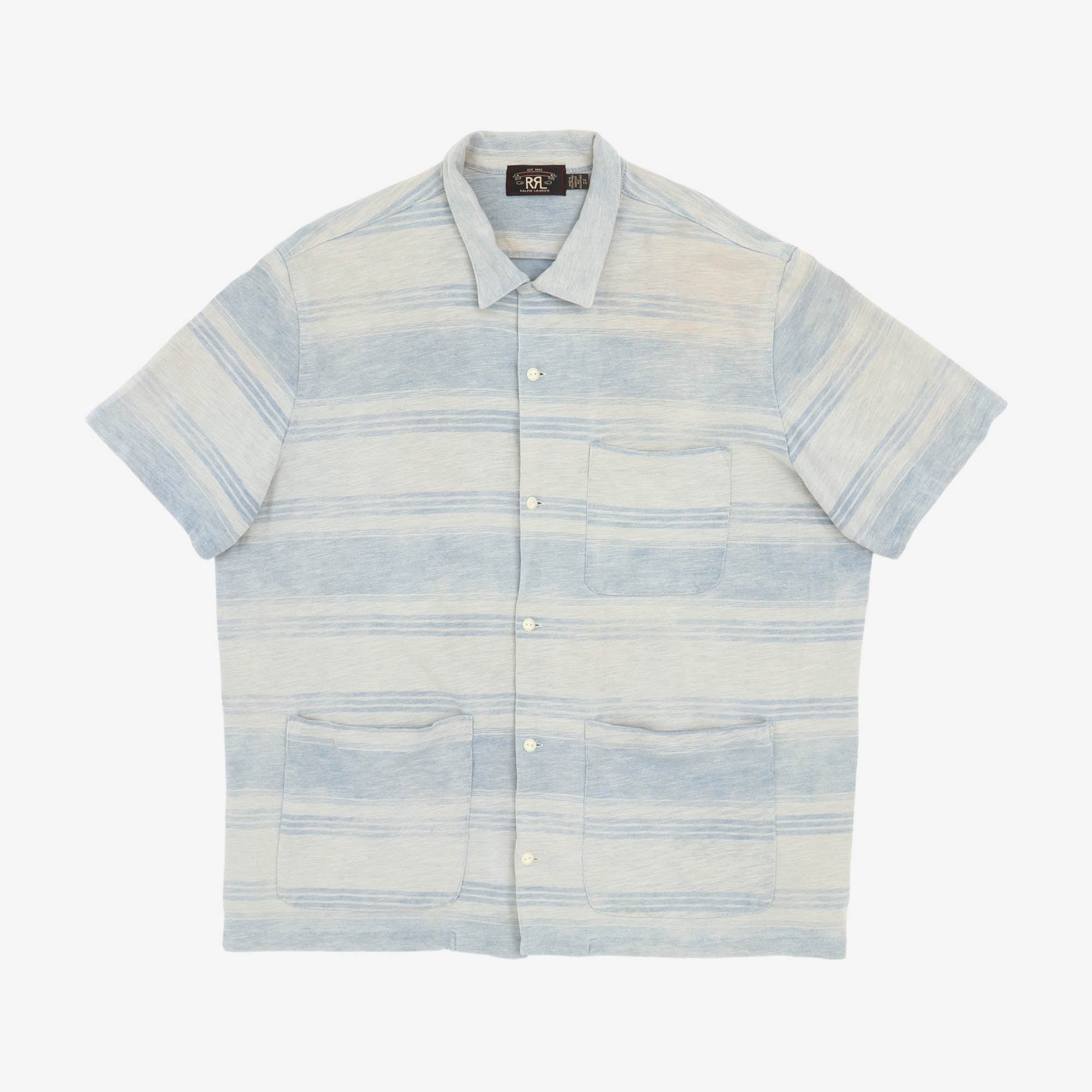 Indigo Stripe Jersey Camp Shirt