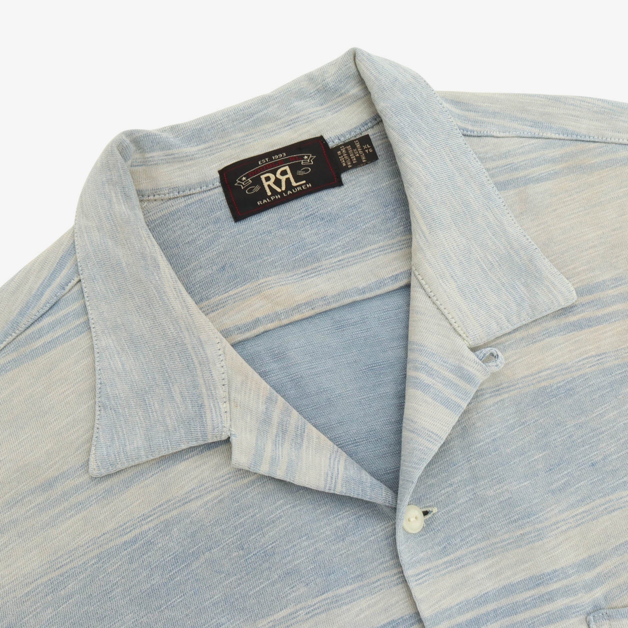 Indigo Stripe Jersey Camp Shirt