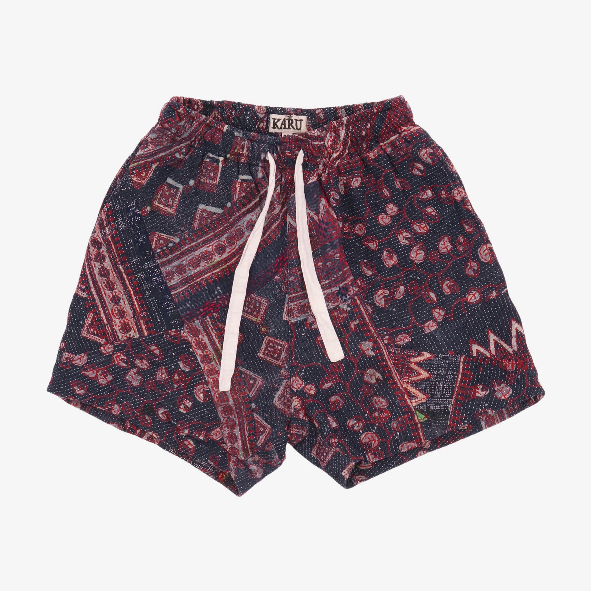 Quilted Print Drawstring Shorts