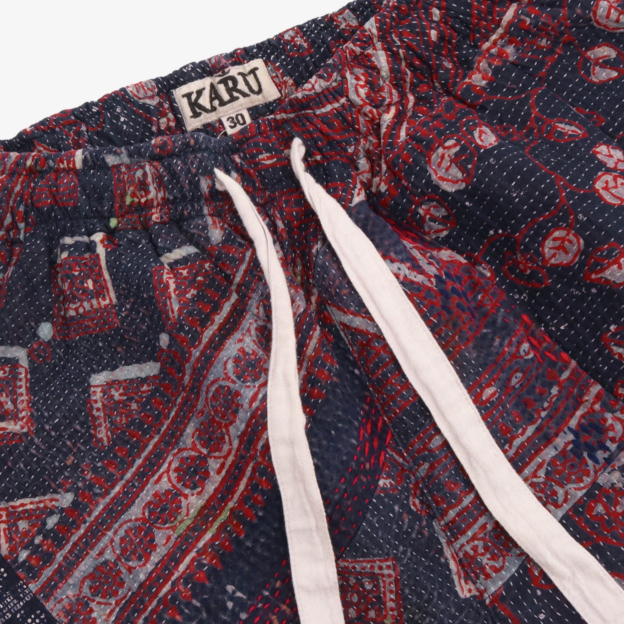 Quilted Print Drawstring Shorts