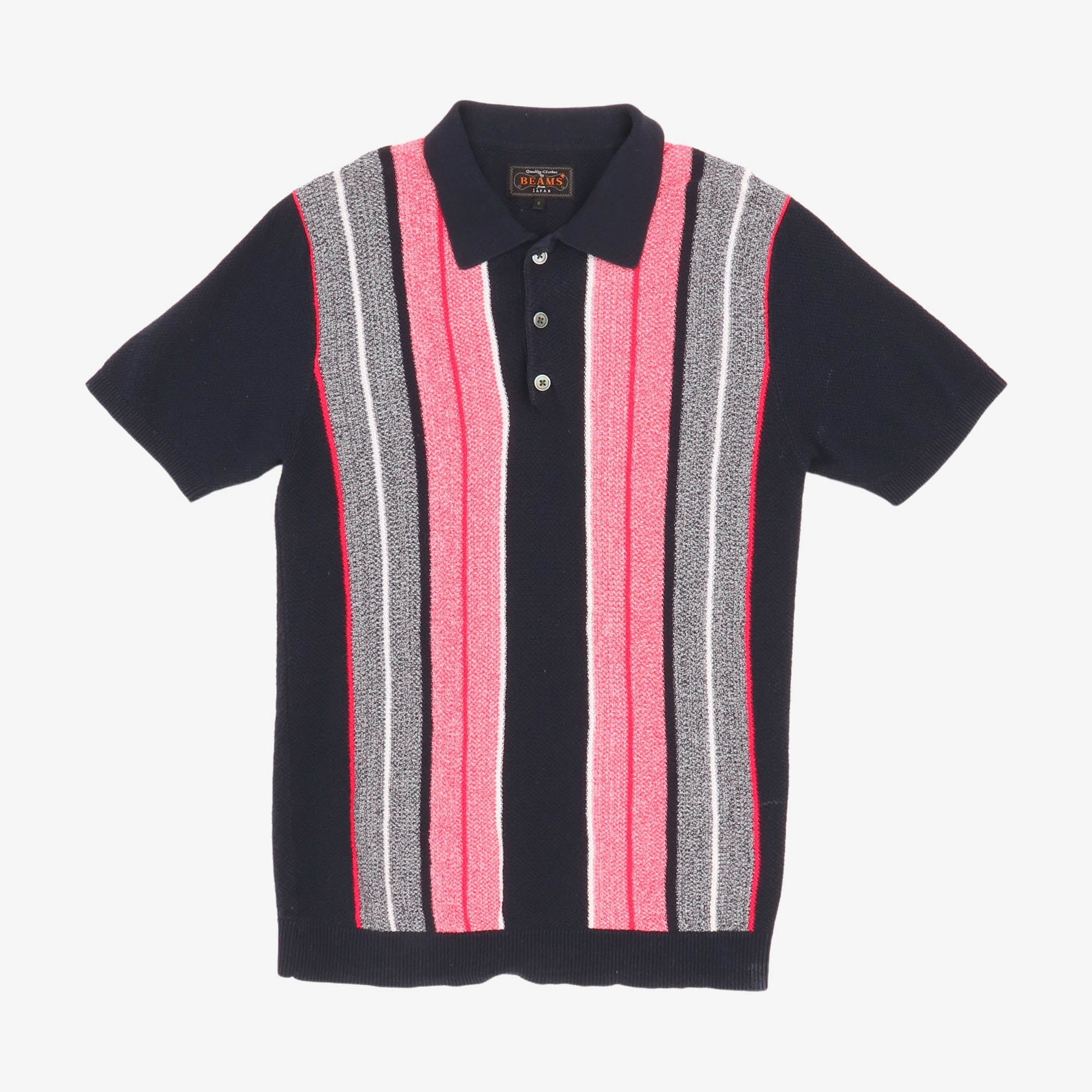 Striped Knit Polo Shirt