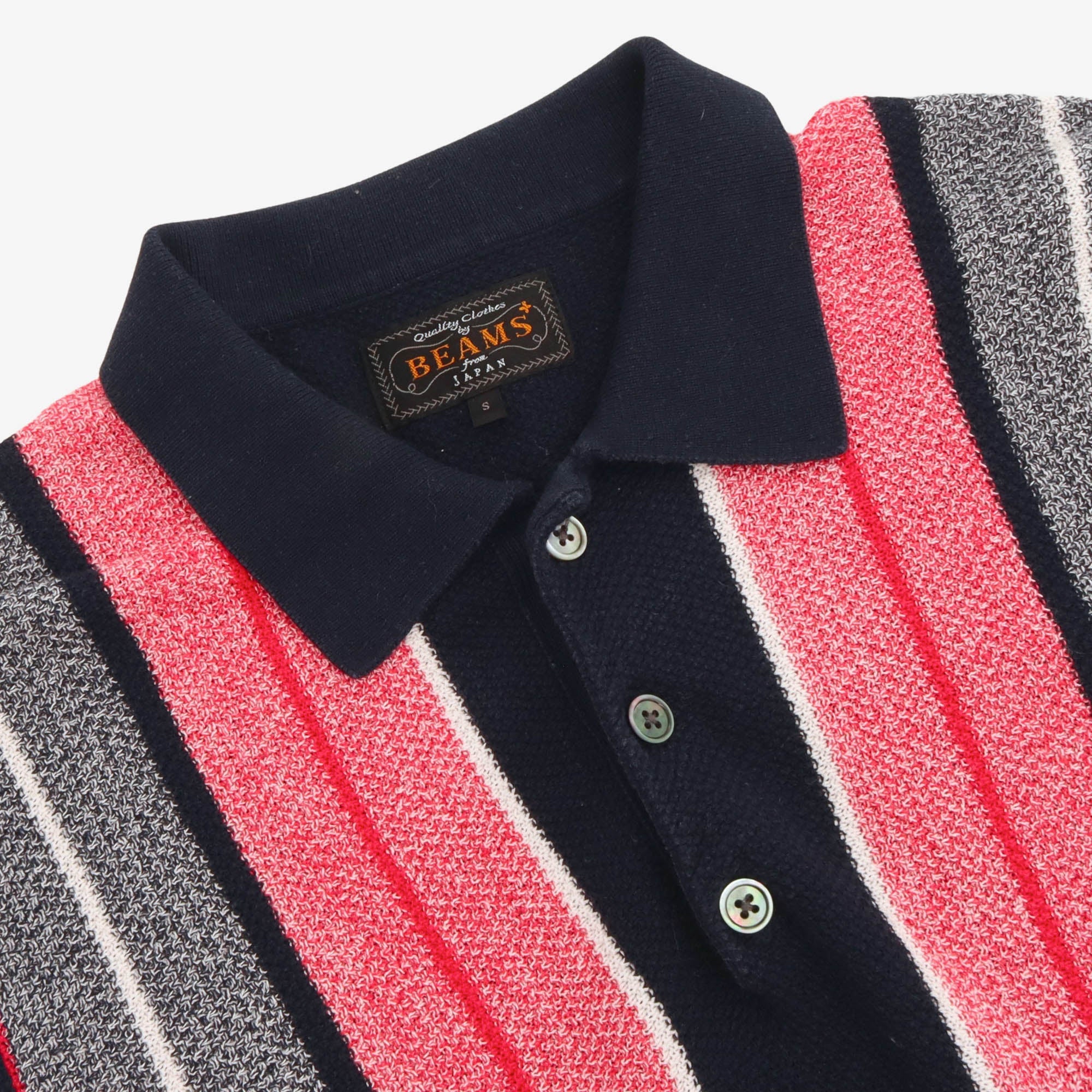 Striped Knit Polo Shirt