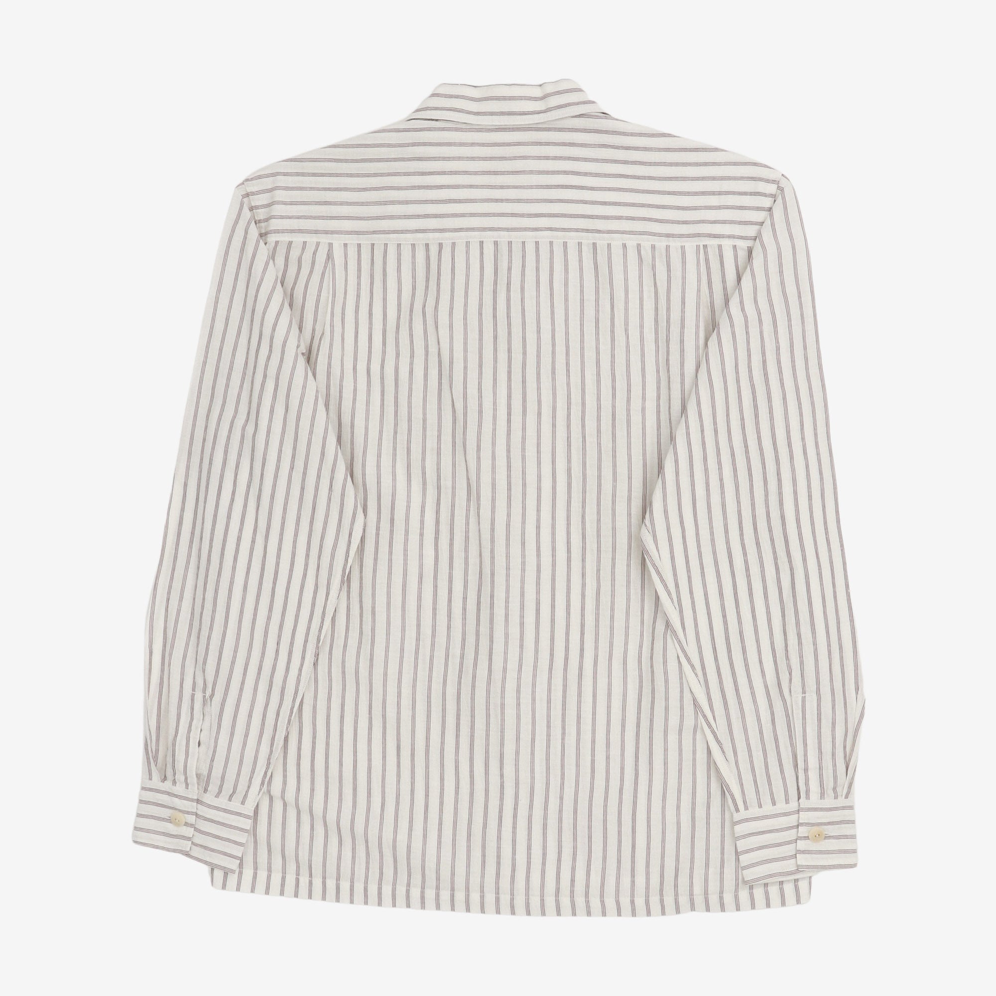 Spread Collar Casual Striped Shirt