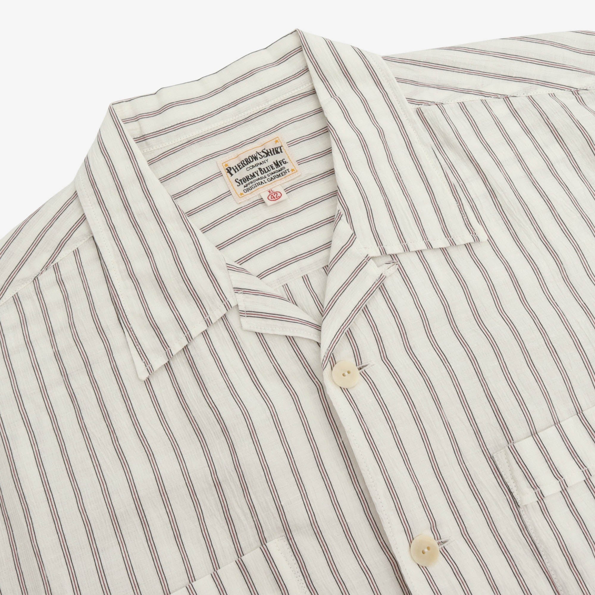 Spread Collar Casual Striped Shirt