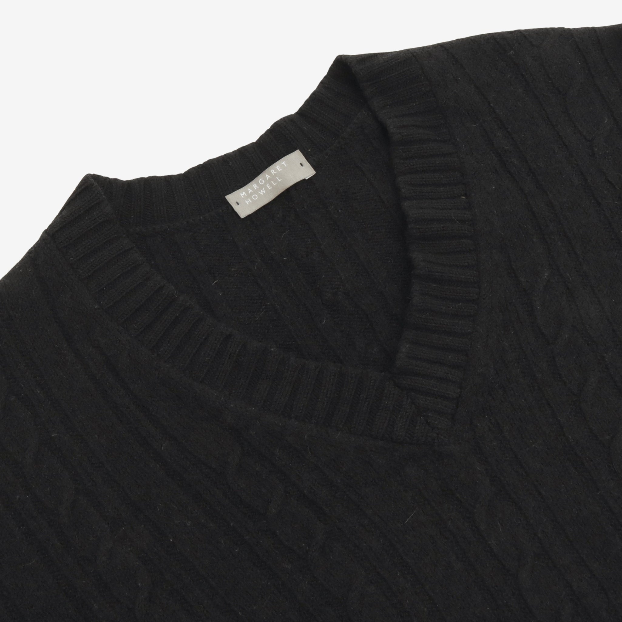 Cable Knit V Neck Sweater
