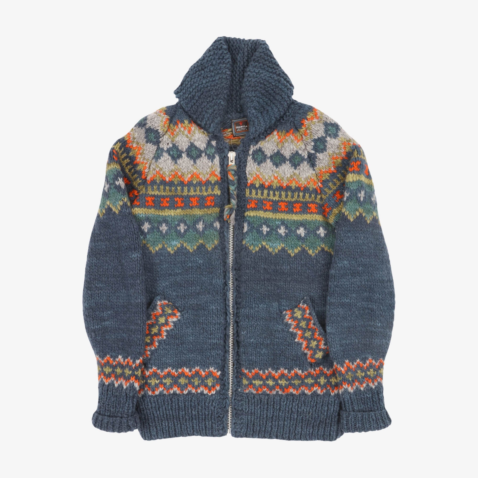 Fair Isle Zipper Cardigan