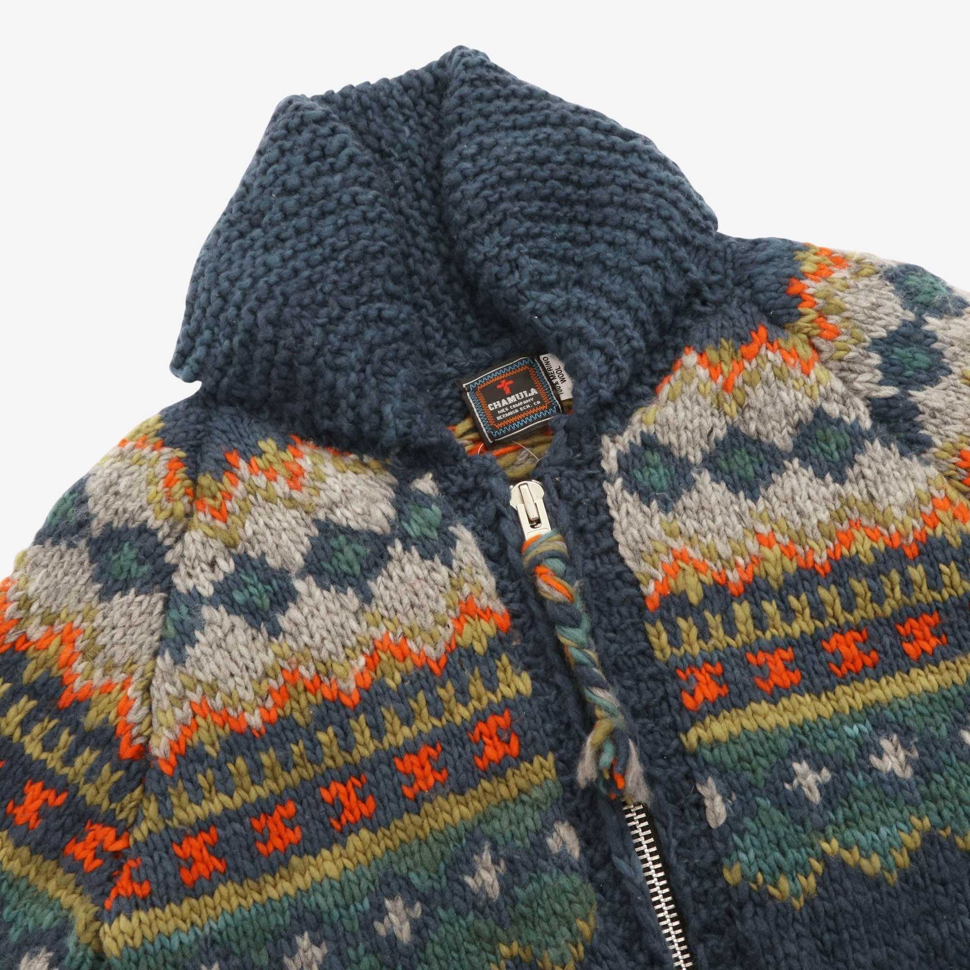Fair Isle Zipper Cardigan