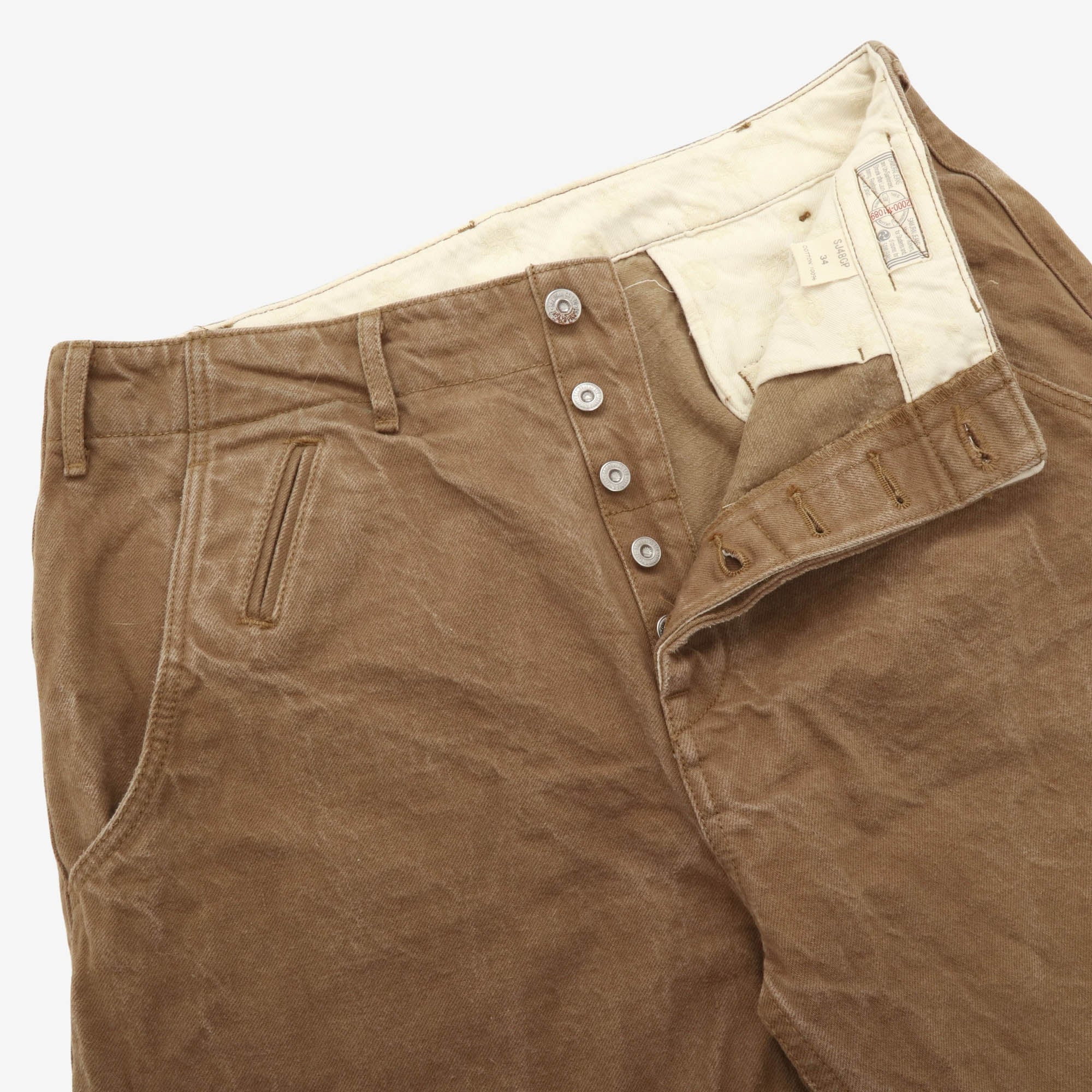SJ48CP Heavy Chino Wide Trousers (33W X 33L)