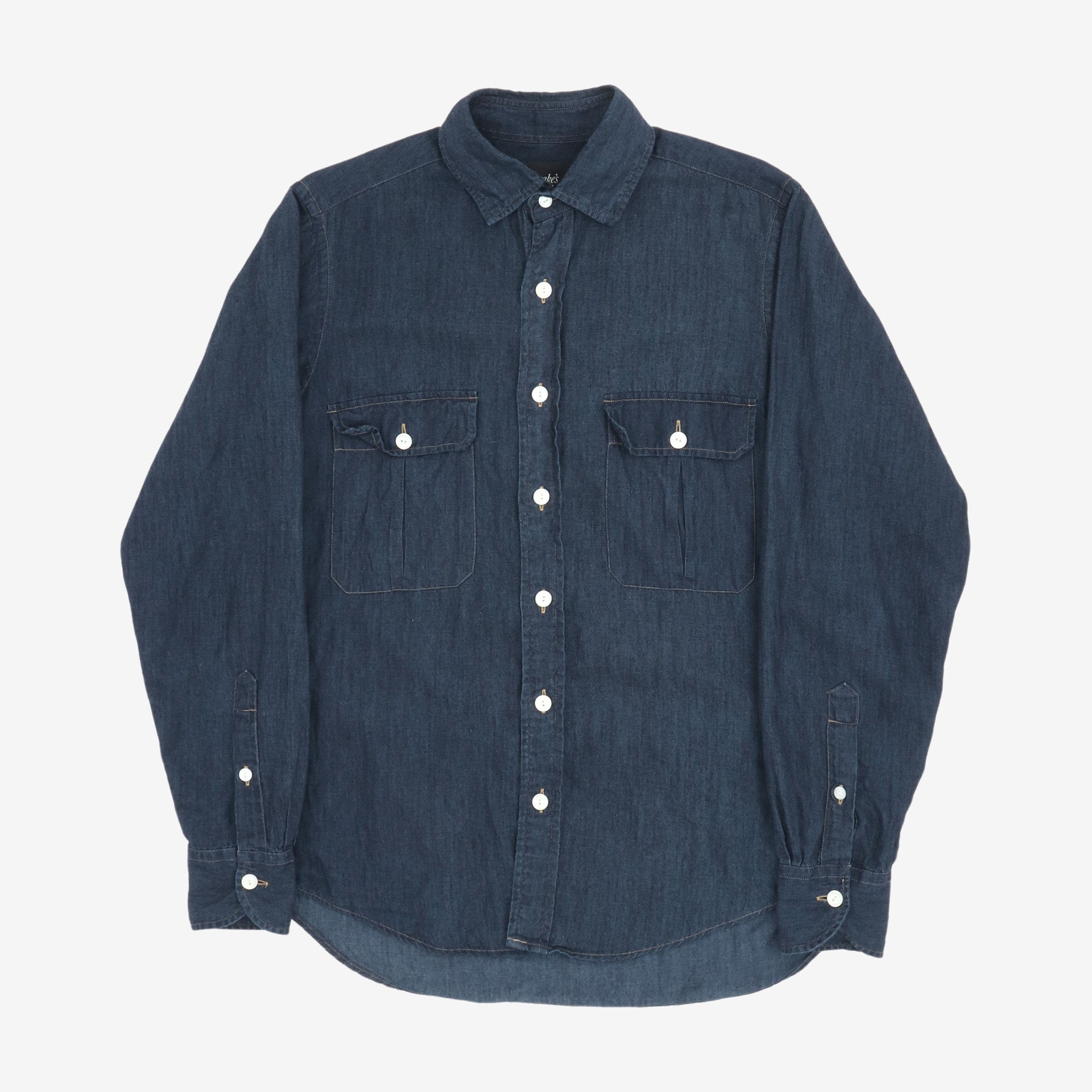 Linen Blend Two Pocket Work Shirt