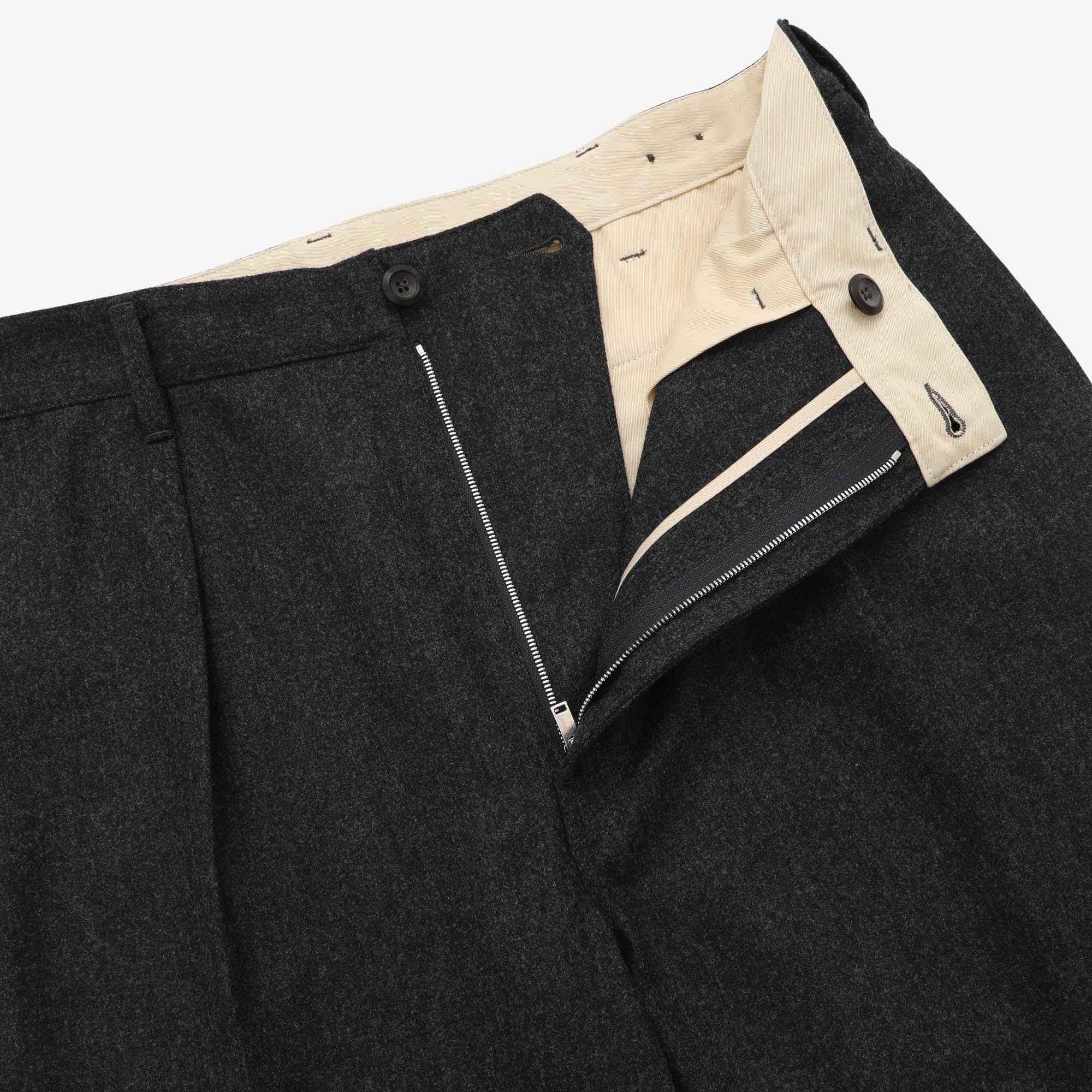 ALD Pleated Wool Flannel Trousers (34W X 30L)