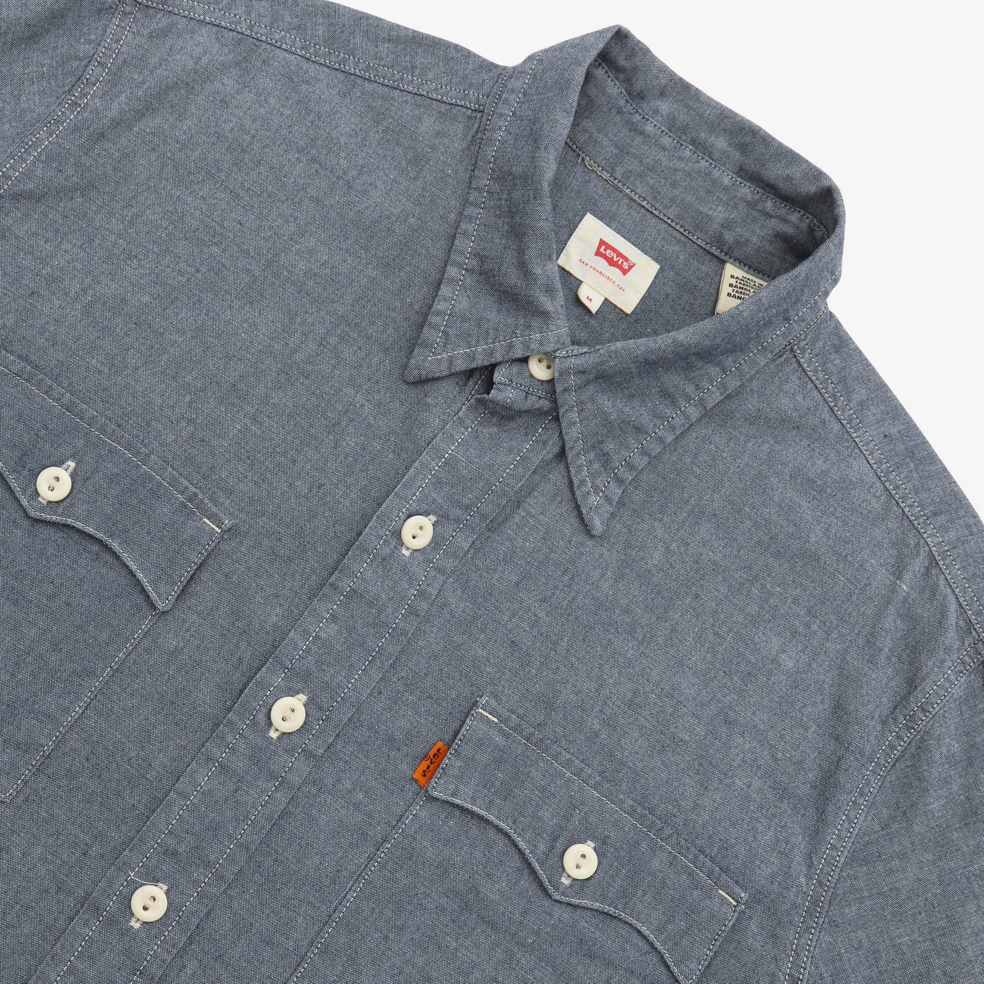 Orange Tab Chambray Shirt