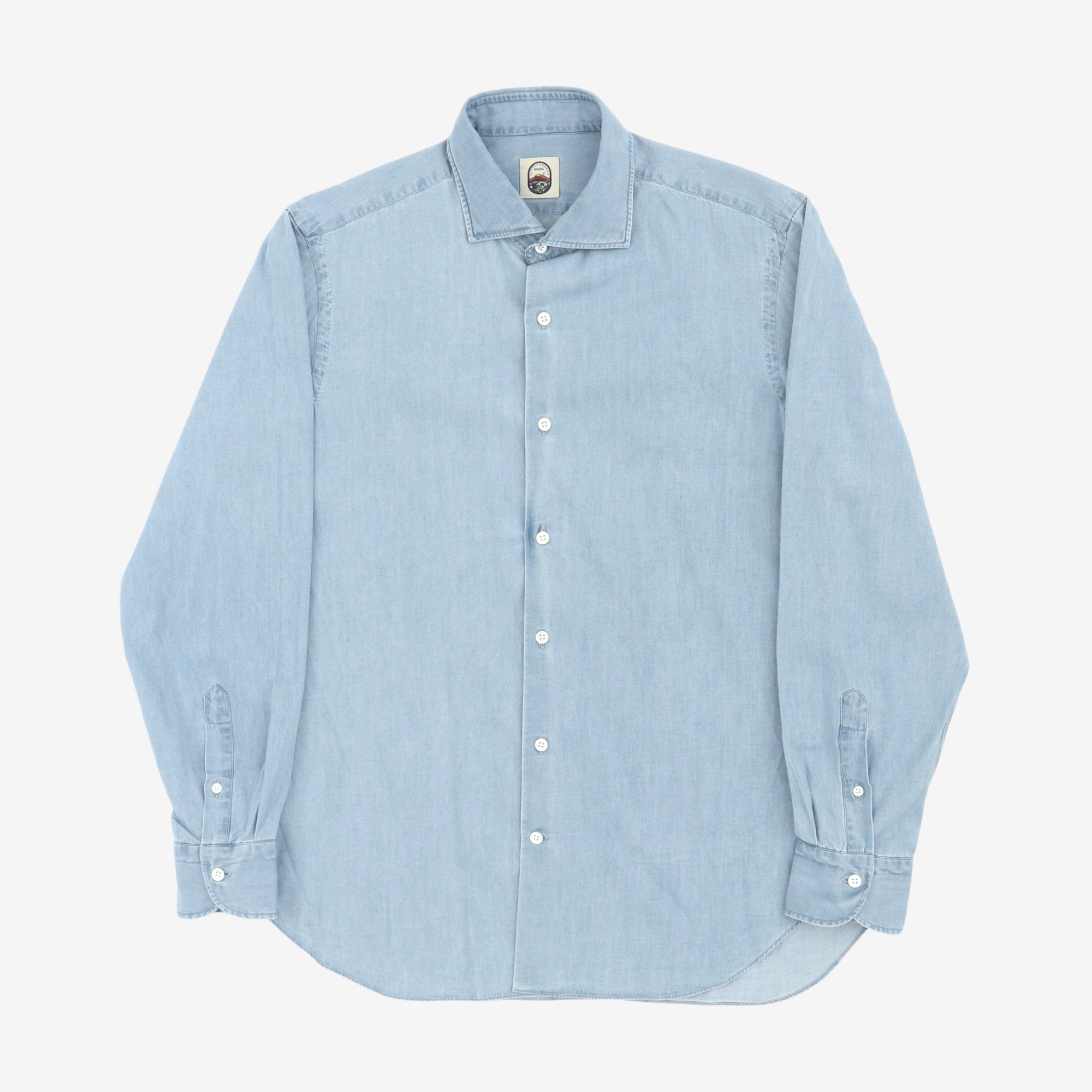 Furio Spread Collar Denim Shirt