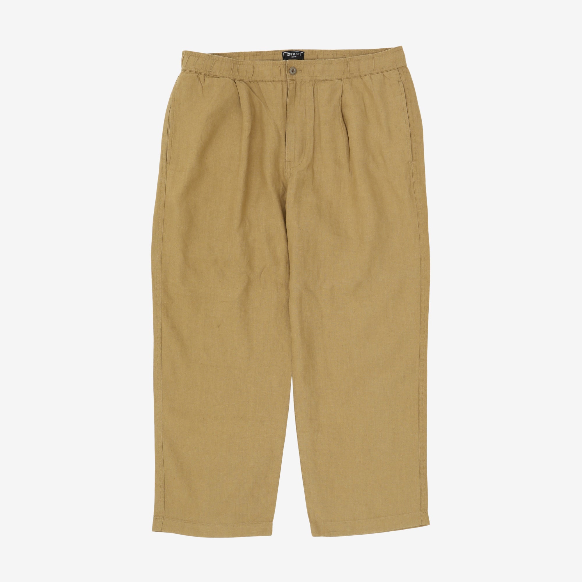 Relaxed Linen Pleated Officer Trouser