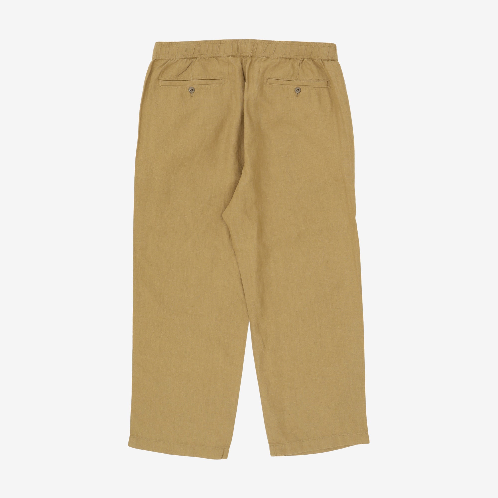 Relaxed Linen Pleated Officer Trouser