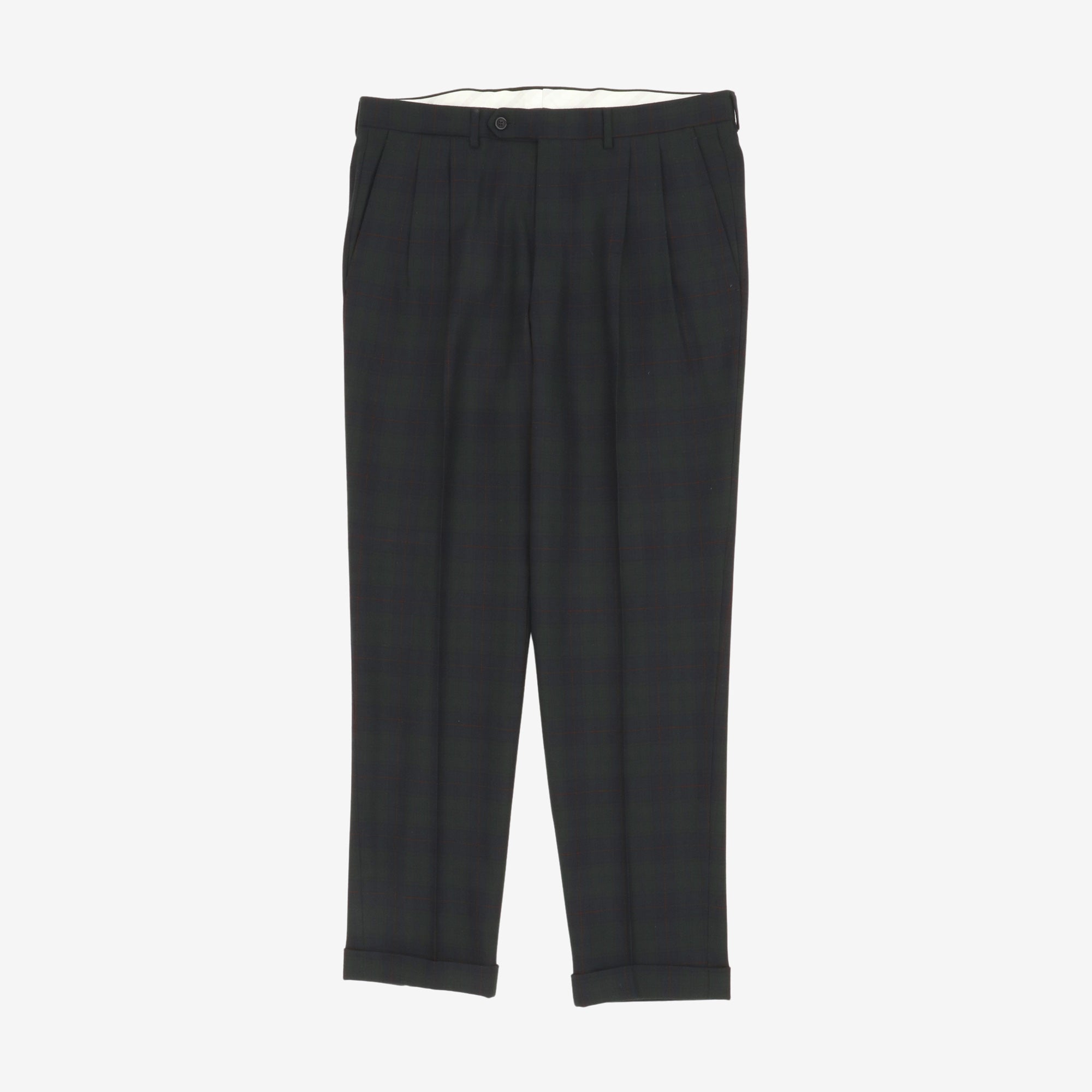 Tartan Pleated Trousers (36W X 31.5L)