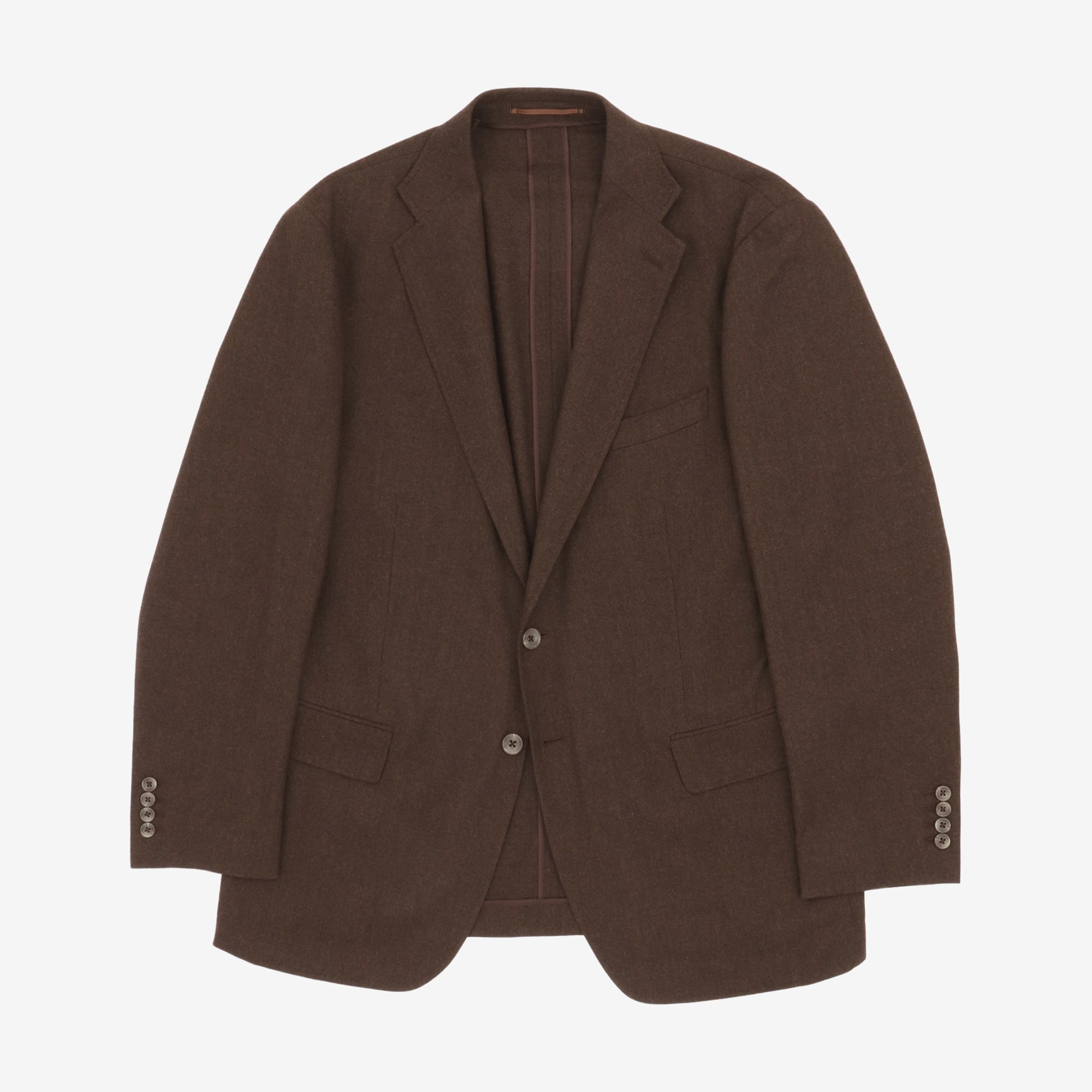 Unstructured Wool Flannel Suit