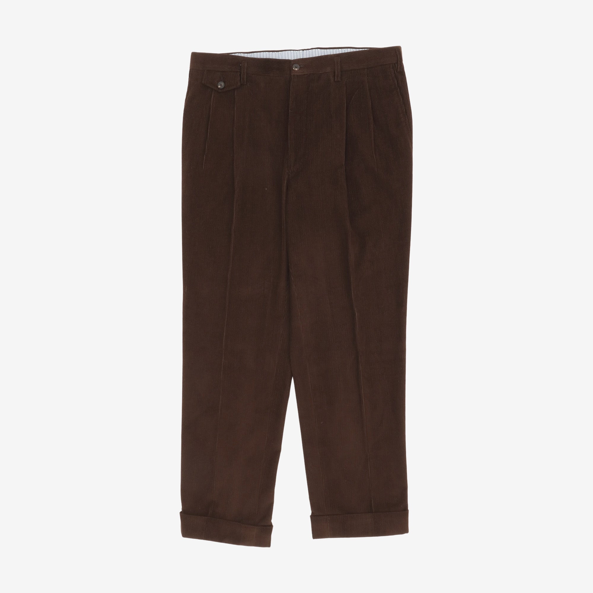 Pleated Corduroy Trousers (36W X 30L)