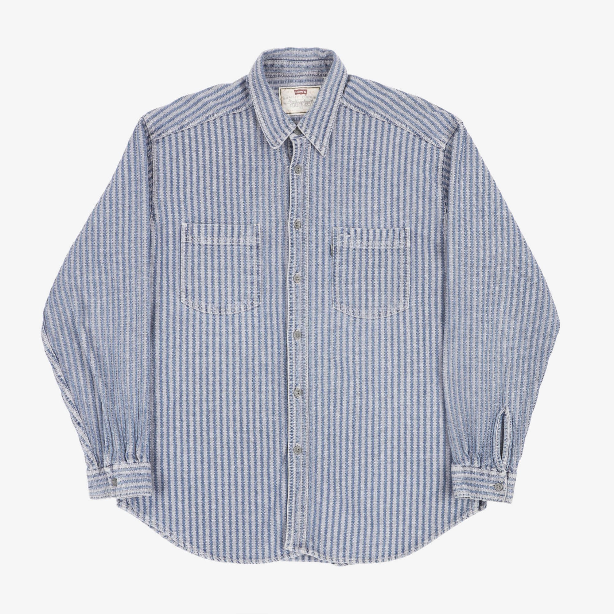 Vintage 1997 Railroad Stripe Work Shirt