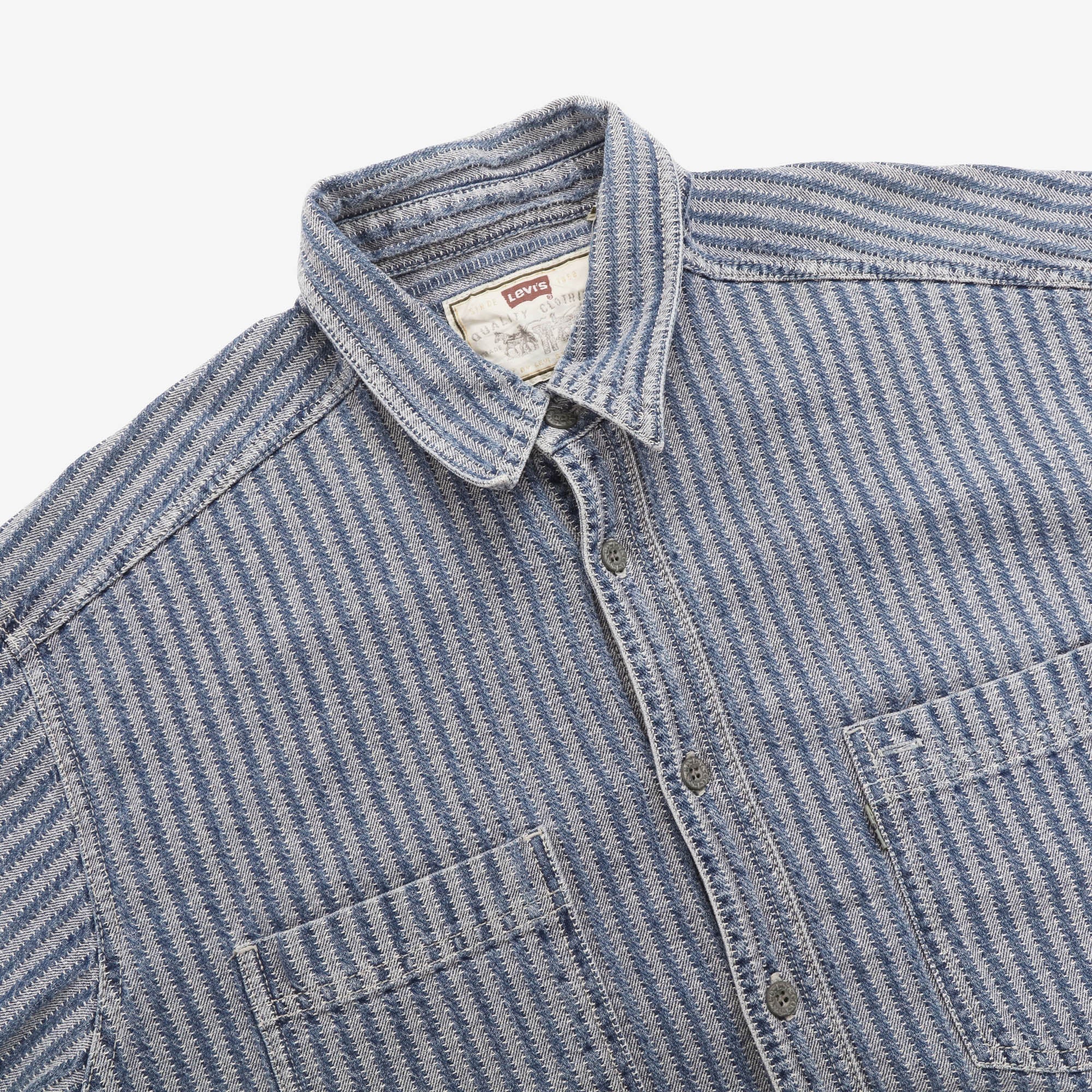 Vintage 1997 Railroad Stripe Work Shirt