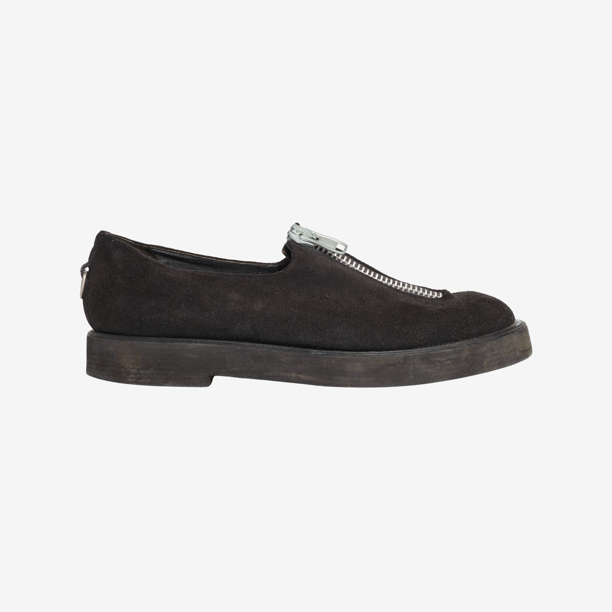 Vintage Suede Front Zip Shoes