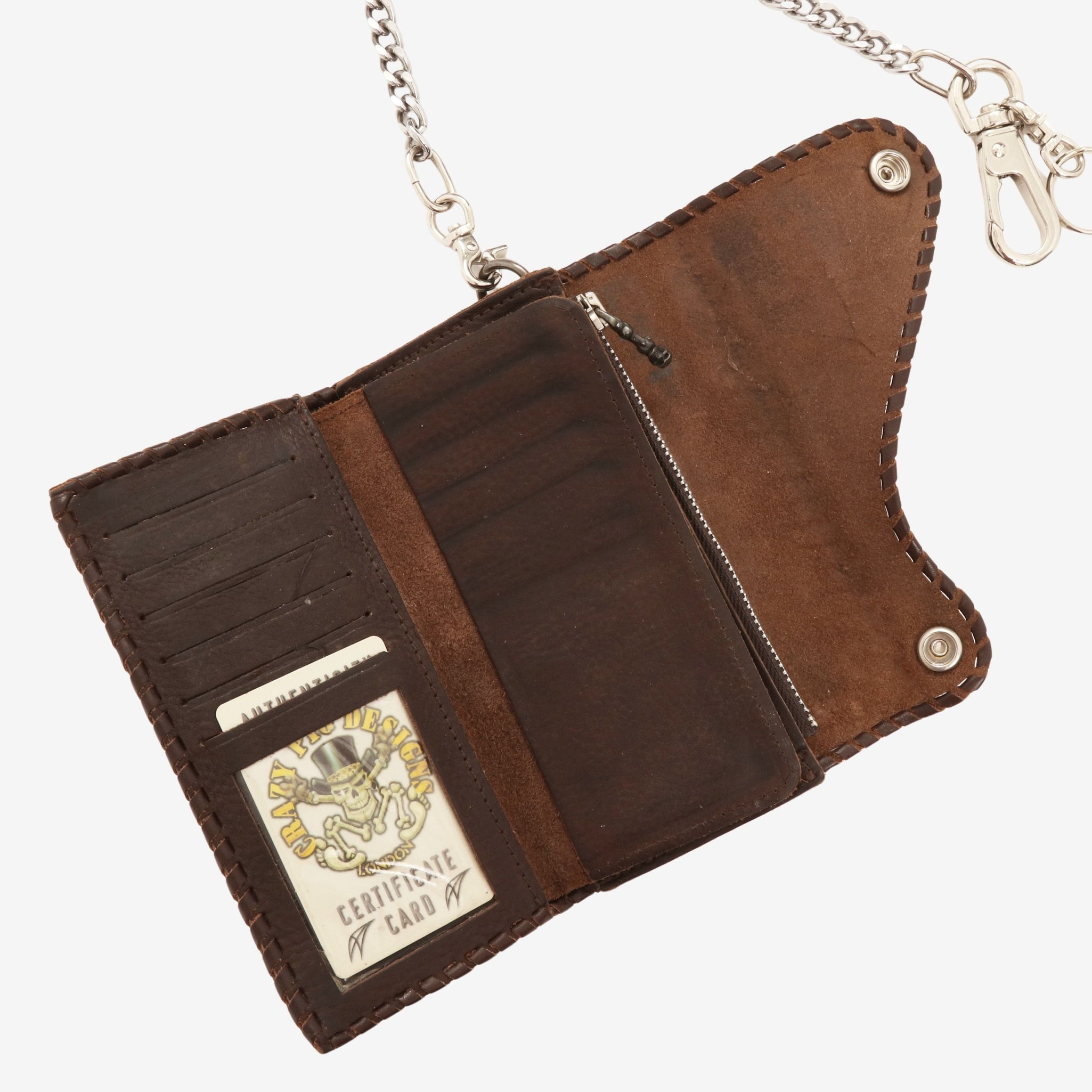 Leather Biker Wallet + Chain