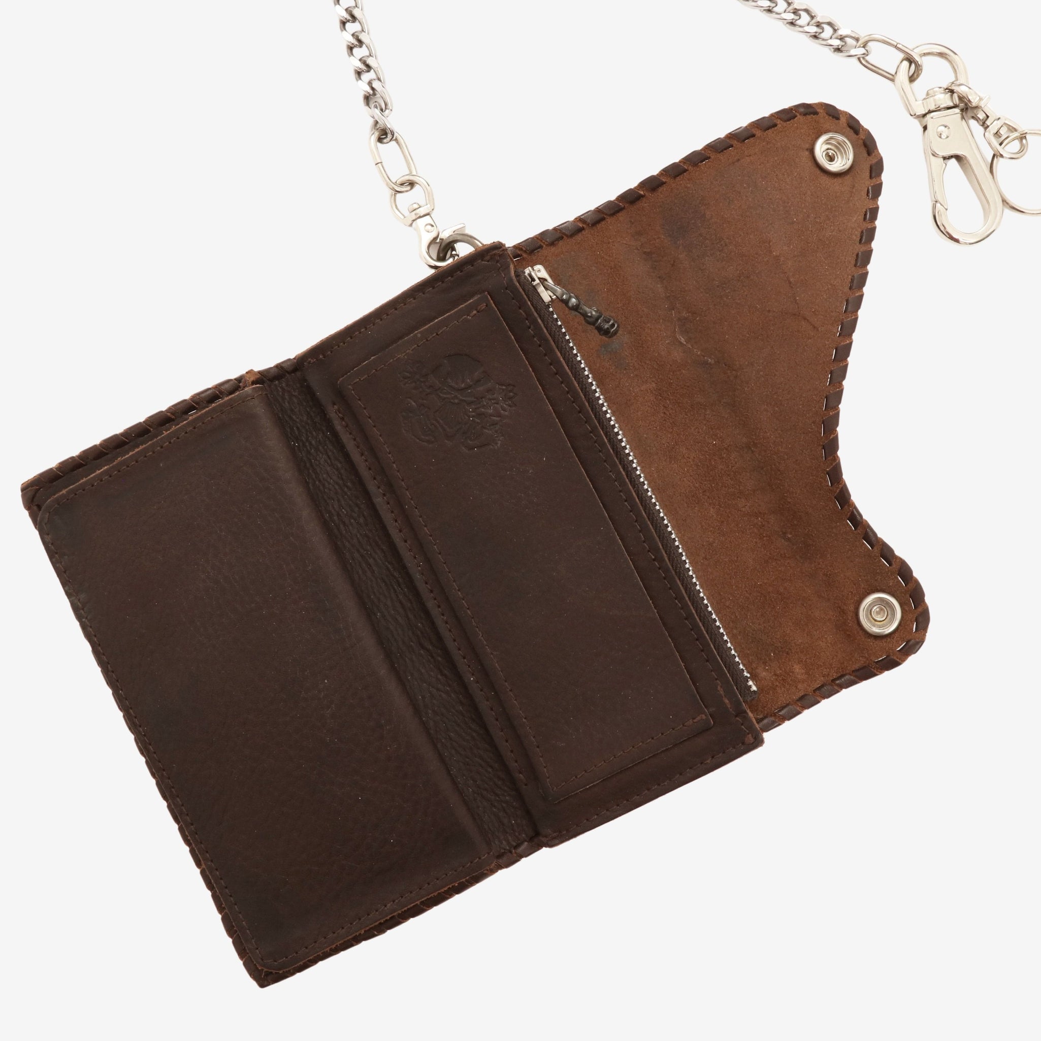 Leather Biker Wallet + Chain