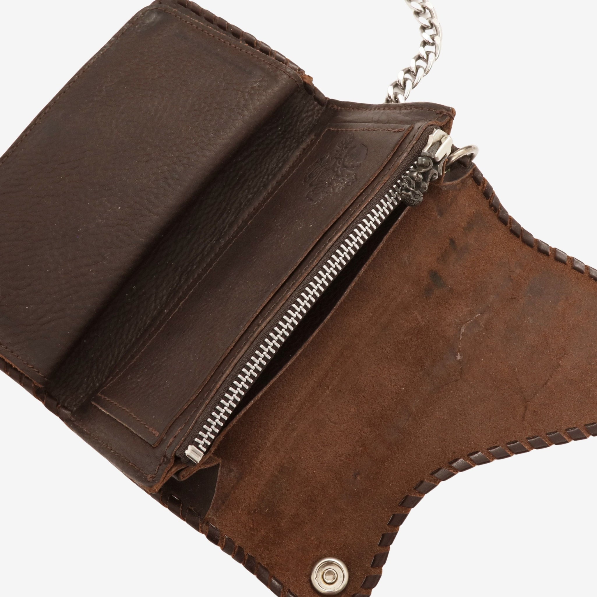 Leather Biker Wallet + Chain