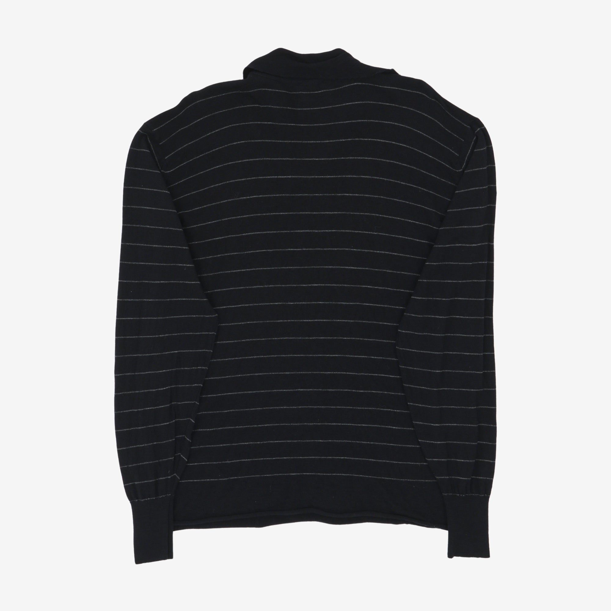 Striped Skipper Collar Knit Sweater