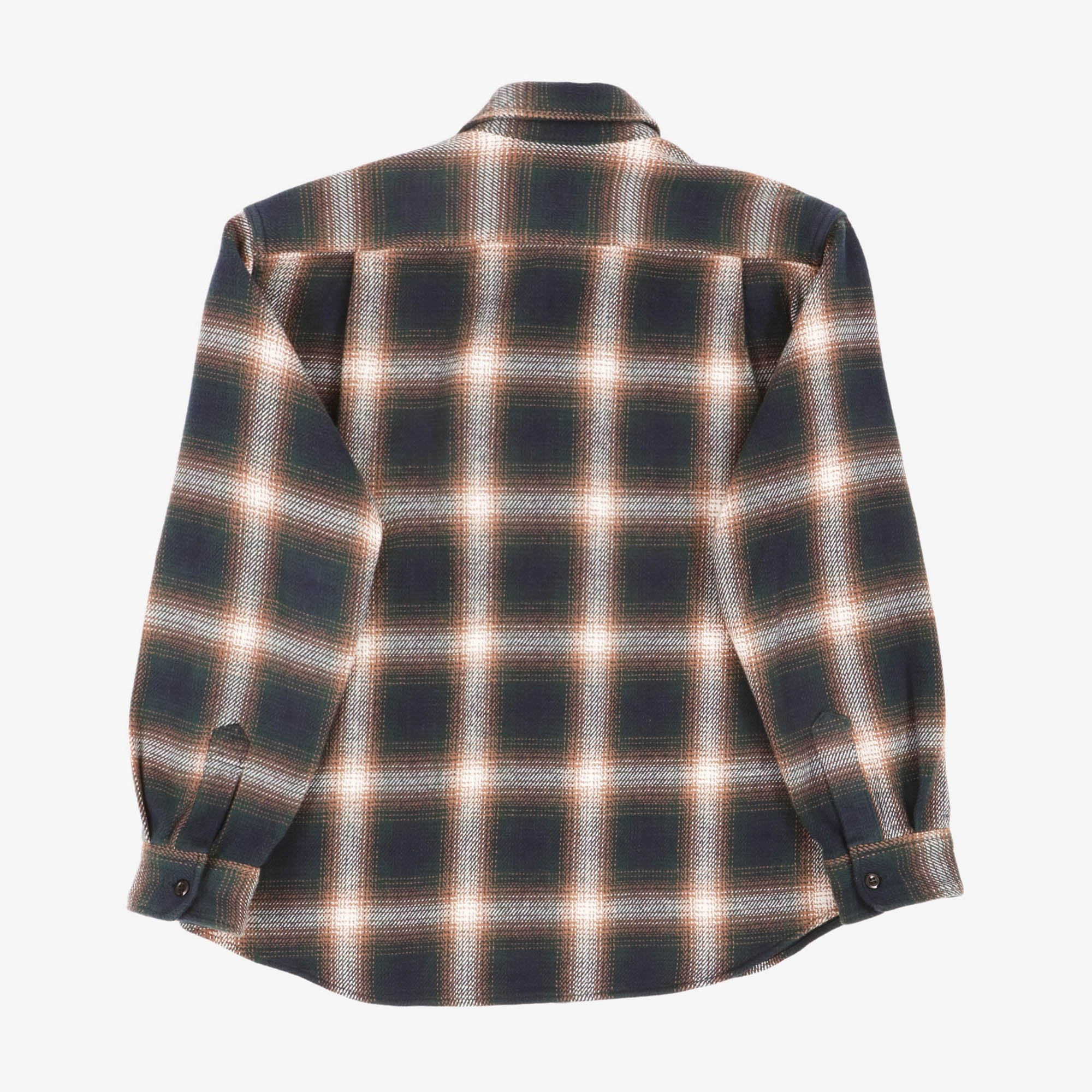 Ombre Plaid Heavy Flannel Work Shirt