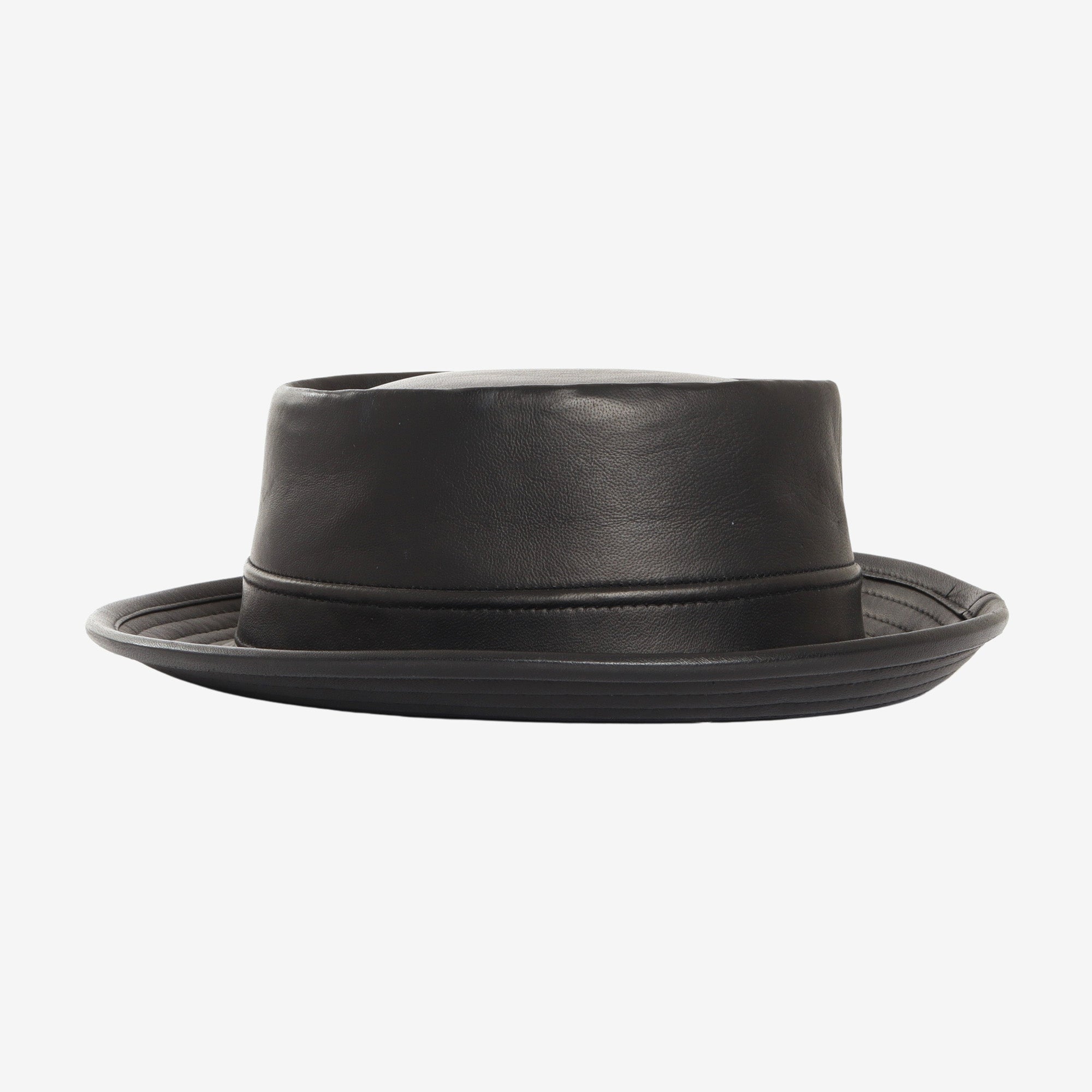 Leather Pork Pie Hat
