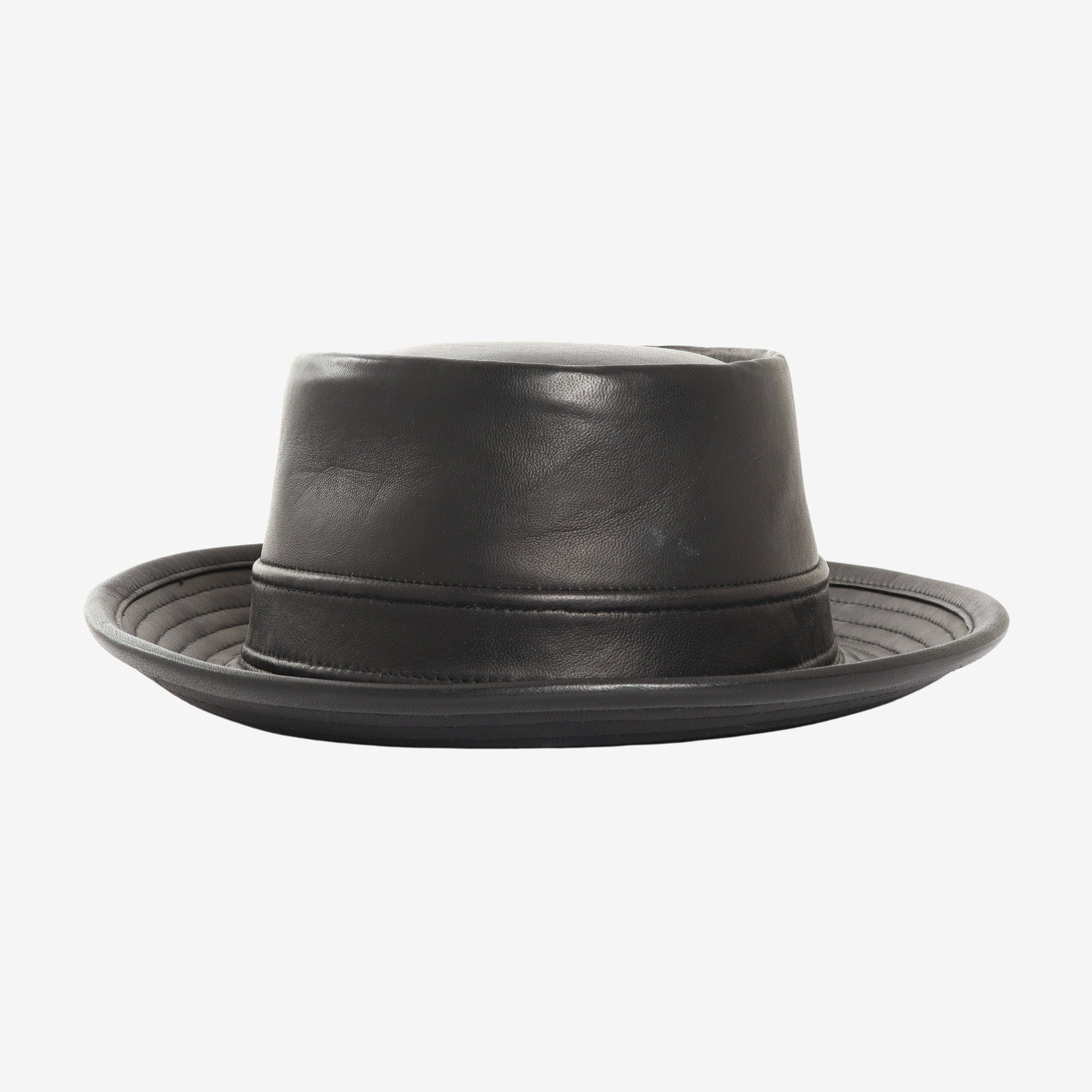 Leather Pork Pie Hat
